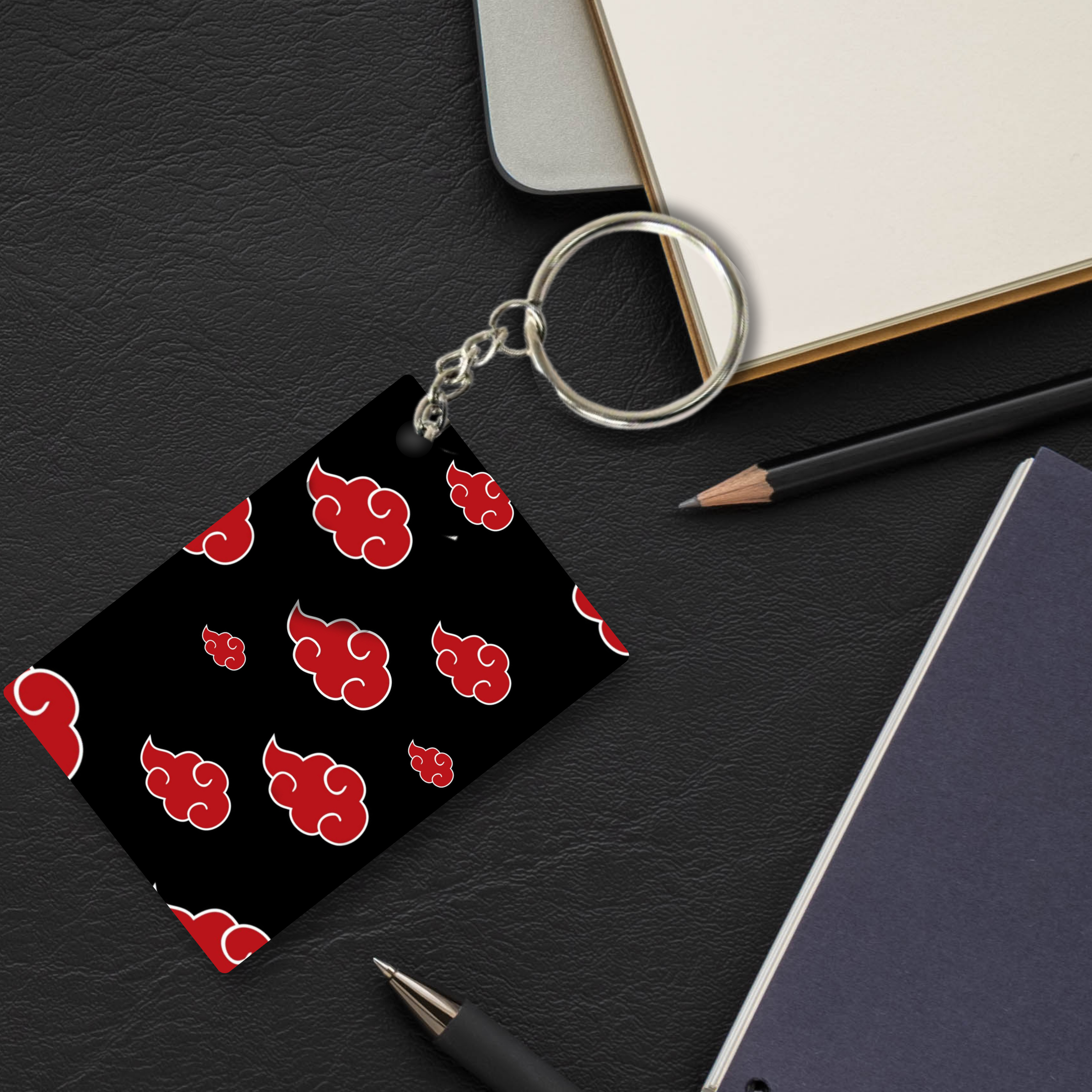 Replix Premium (Pack Of 4) Anime Printed Keychain For Bike, Scooty, Car, Acrylic Keyholder (Akatsuki 2)