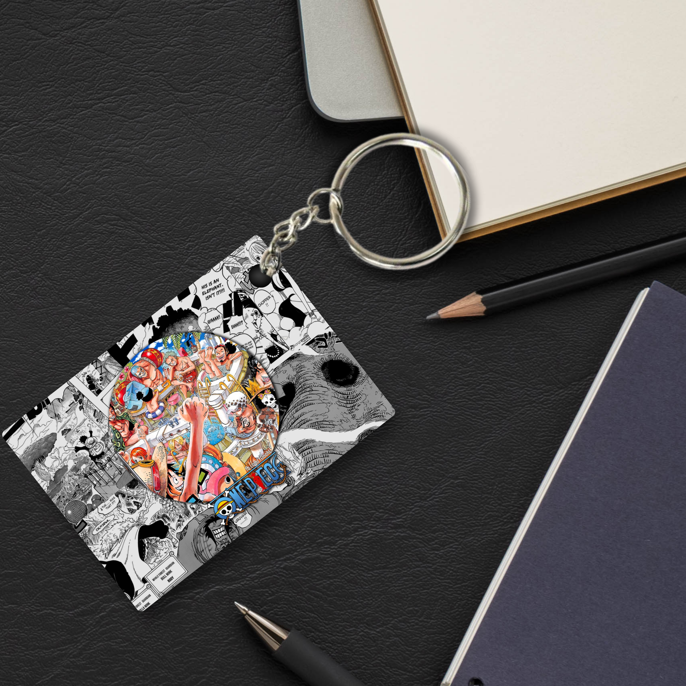 Replix Premium (Pack Of 4) Anime Printed Keychain For Bike, Scooty, Car, Acrylic Keyholder (One Piece)