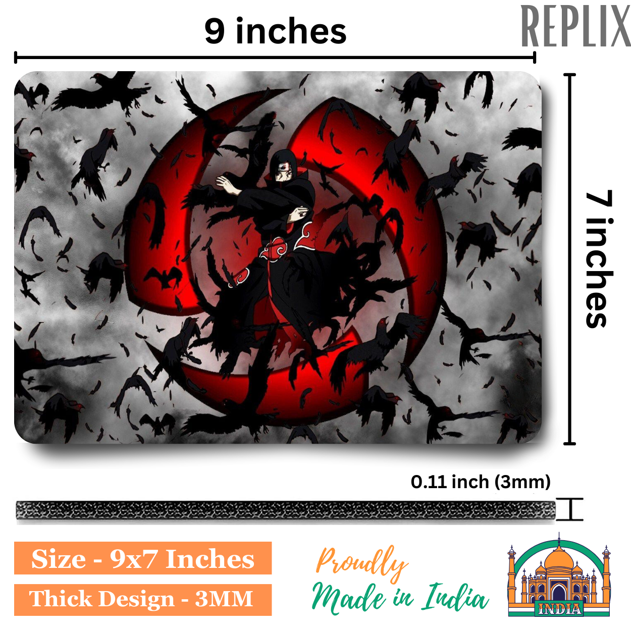 Replix Anime Mouse Pad (9 inch x 7 inch) - Itachi 4 Printed Mousepad Mousepad
