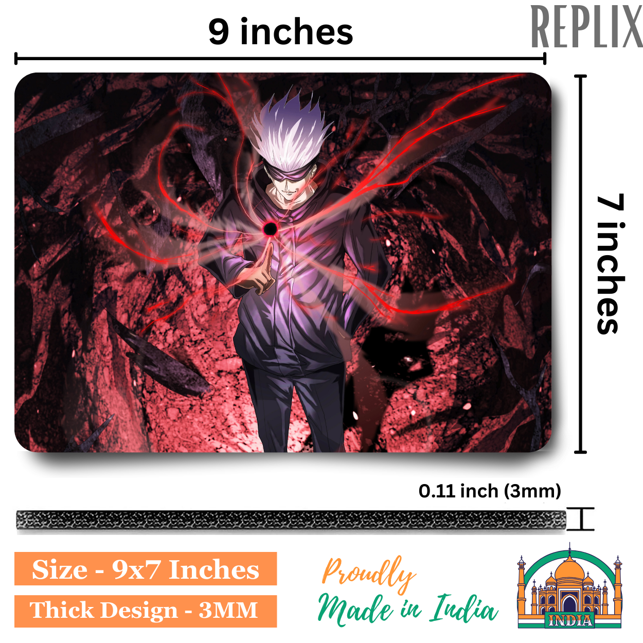 Replix Anime Mouse Pad (9 inch x 7 inch) - Gojo 2 Printed Mousepad Mousepad