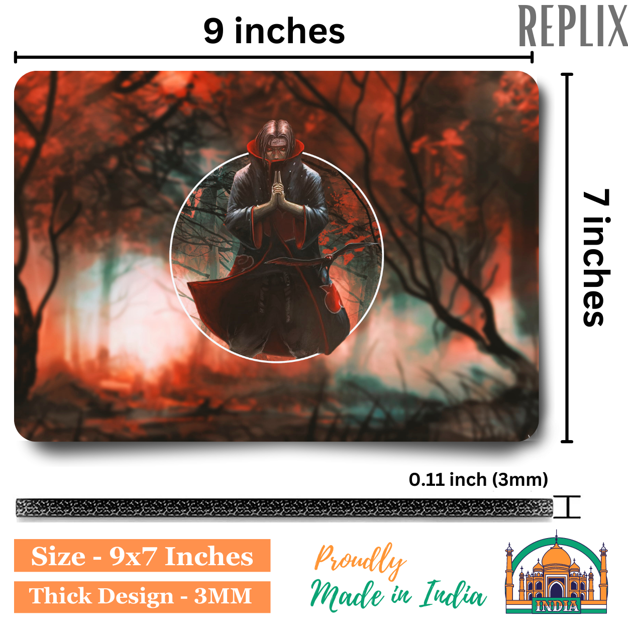 Replix Anime Mouse Pad (9 inch x 7 inch) - Itachi 1 Printed Mousepad
