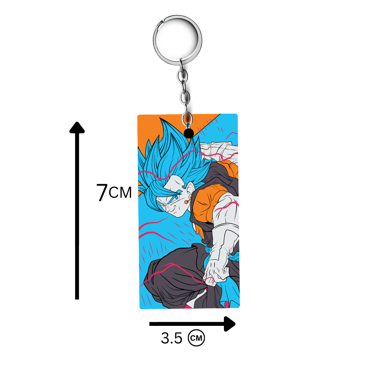 Replix Premium (Pack Of 4) Anime Printed Keychain For Bike, Scooty, Car, Acrylic Keyholder (Goku 2 long)