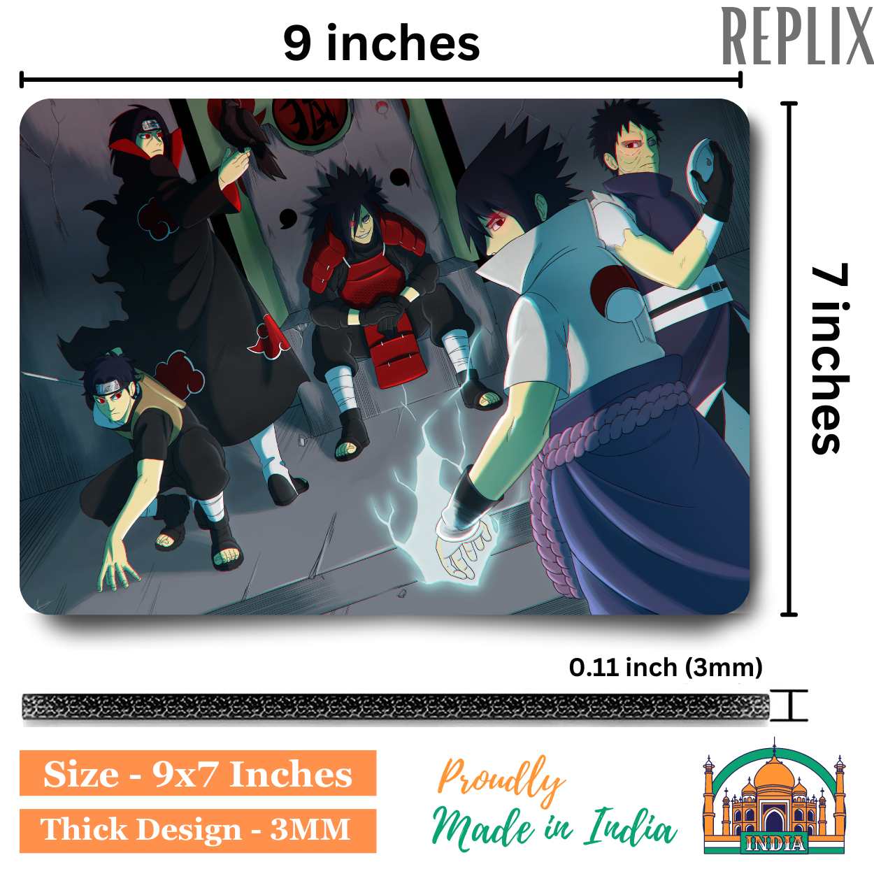 Replix Anime Mouse Pad (9 inch x 7 inch) -  Uchiha Printed Mousepad