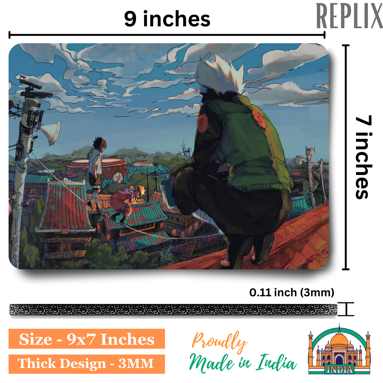 Replix Anime Mouse Pad (9 inch x 7 inch) - Kakashi Printed Mousepad Mousepad