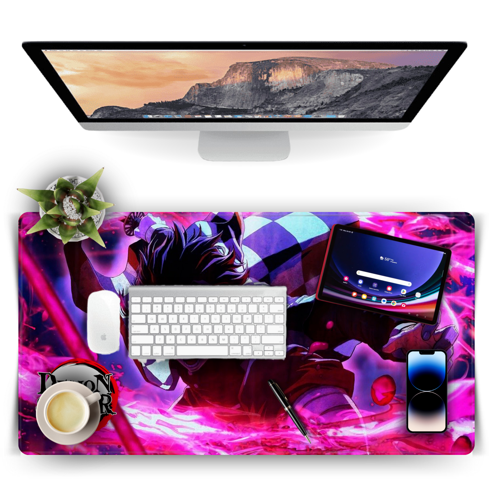 Replix Large Tanjiro Anime Printed Mousepad with Smooth Mouse Control Mouse Pad for Laptop Mousepad