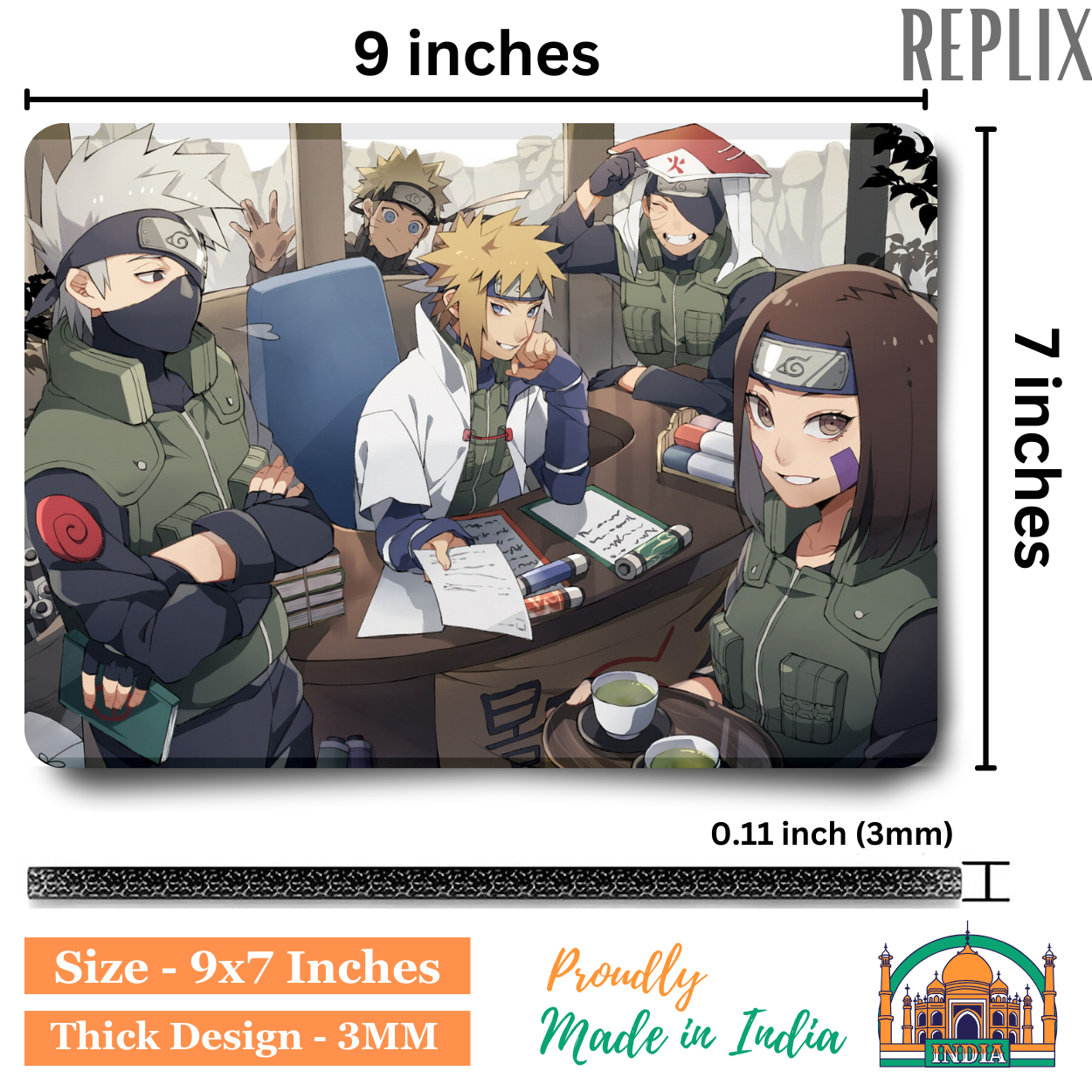 Replix Anime Mouse Pad (9 inch x 7 inch) - Naruto Team Printed Mousepad Mousepad
