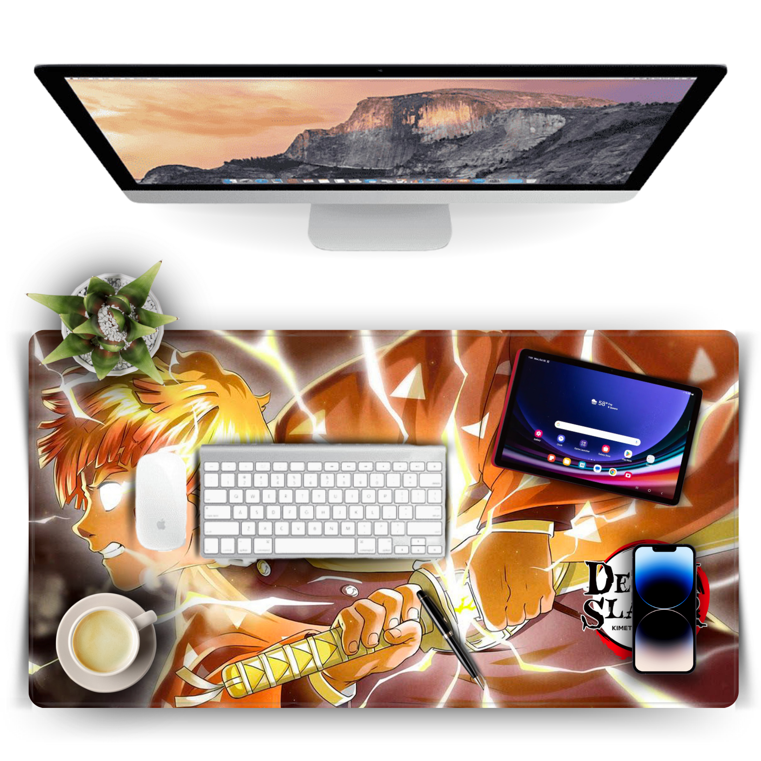 Replix Large Golden Zenitsu Anime Printed Mousepad with Smooth Mouse Control Mouse Pad for Laptop Mousepad