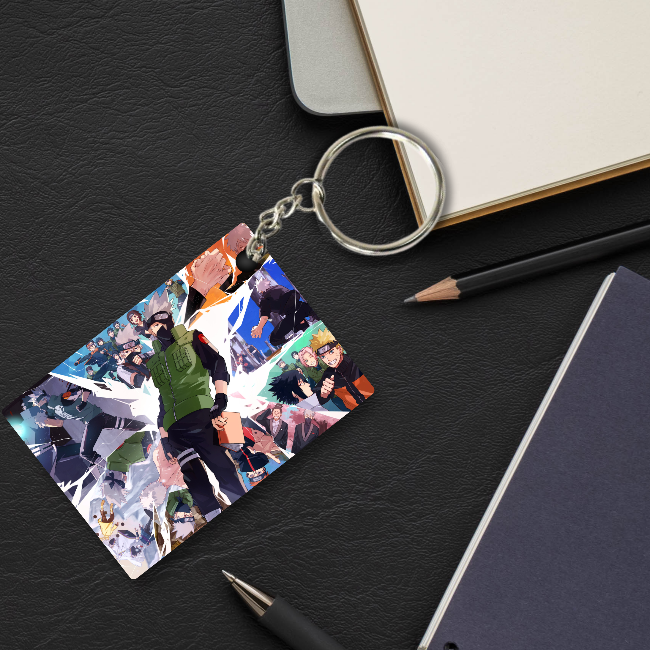 Replix Premium (Pack Of 4) Anime Printed Keychain For Bike, Scooty, Car, Acrylic Keyholder (Kakashi)