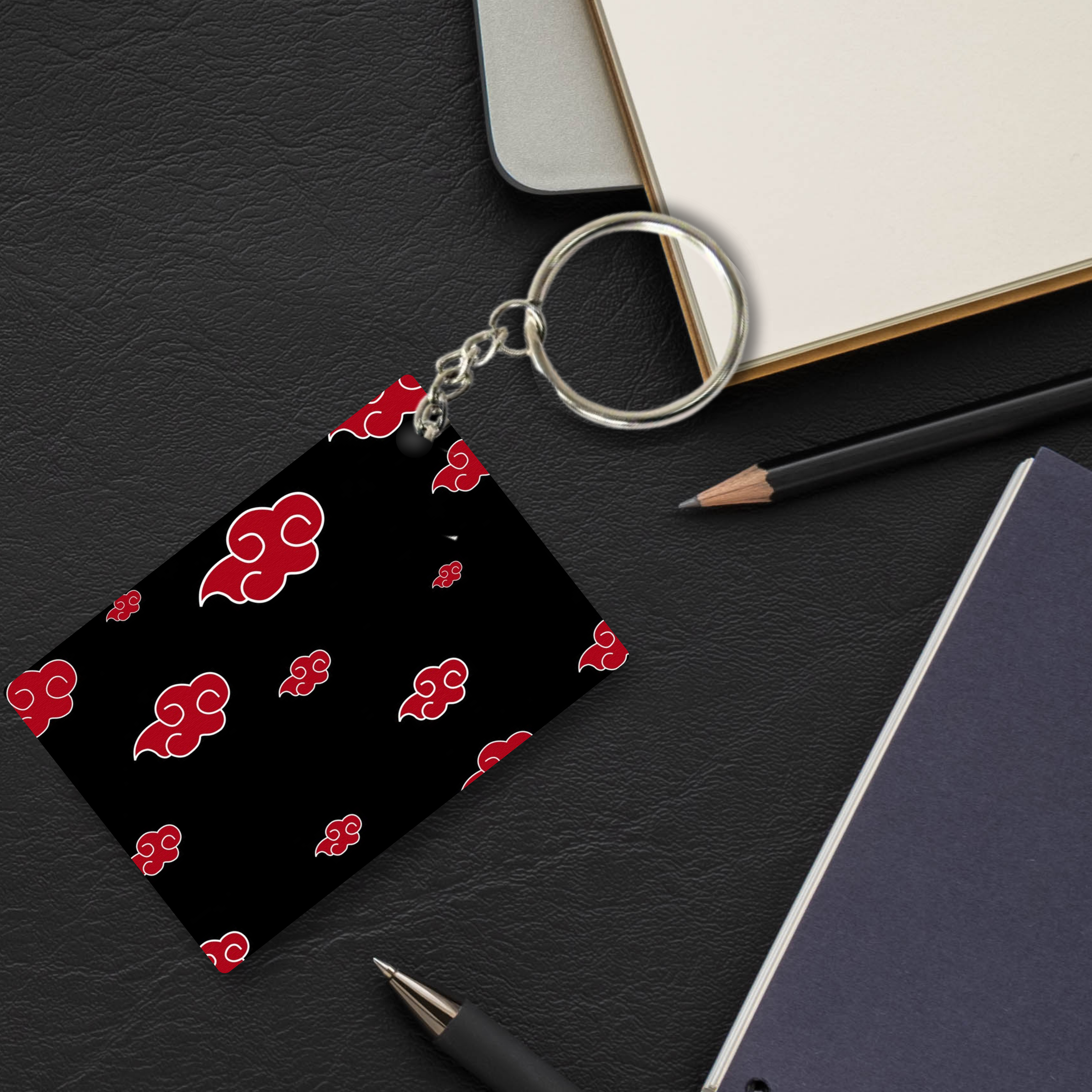 Replix Premium (Pack Of 4) Anime Printed Keychain For Bike, Scooty, Car, Acrylic Keyholder (Akatsuki)