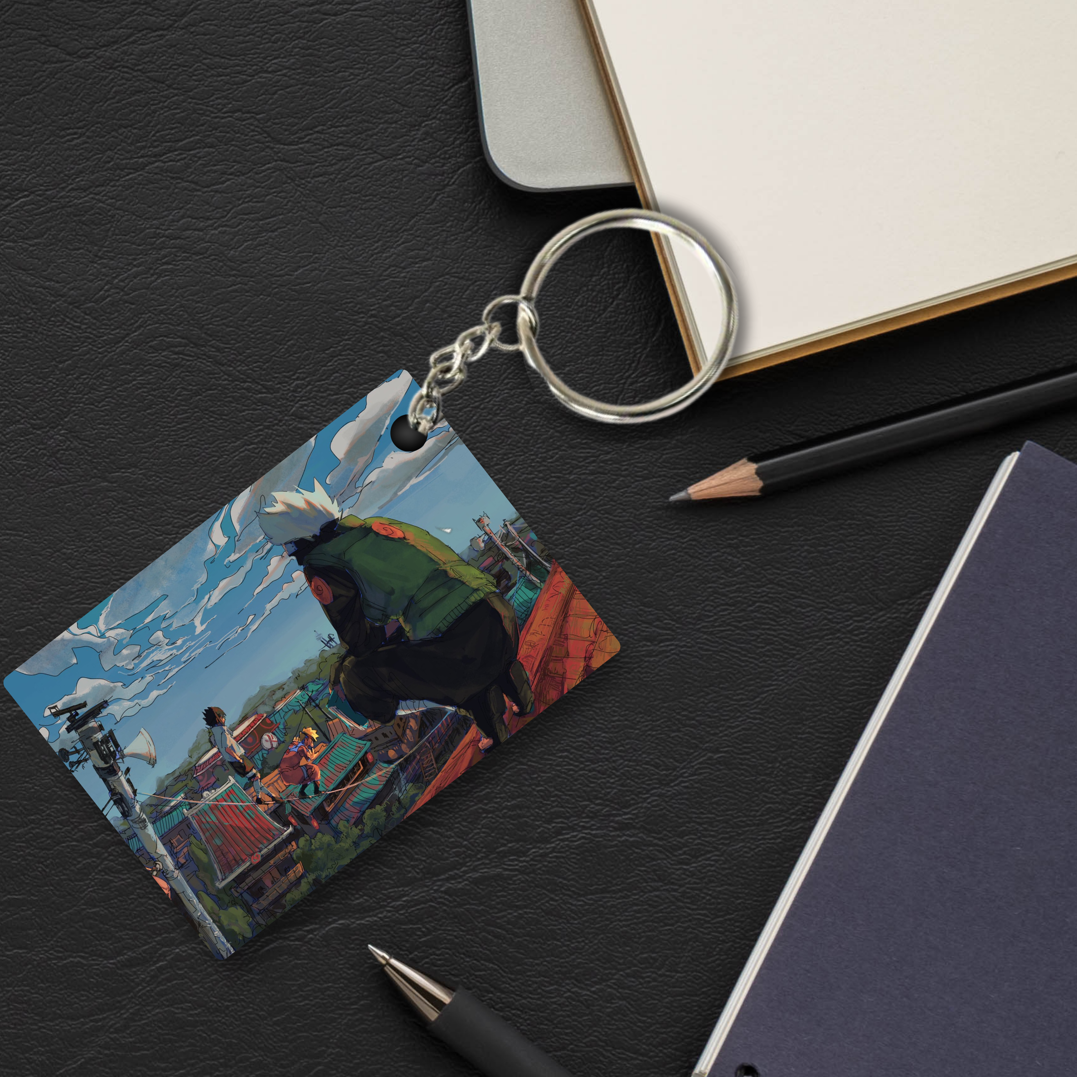 Replix Premium (Pack Of 4) Anime Printed Keychain For Bike, Scooty, Car, Acrylic Keyholder (Kakashi)
