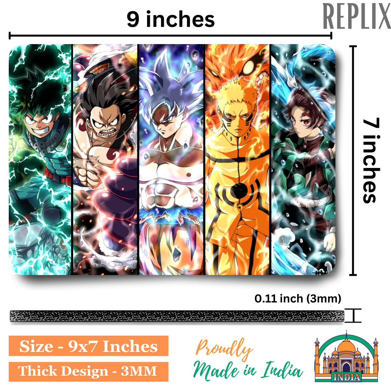 Replix Anime Mouse Pad (9 inch x 7 inch) - Mix Anime Printed Mousepad