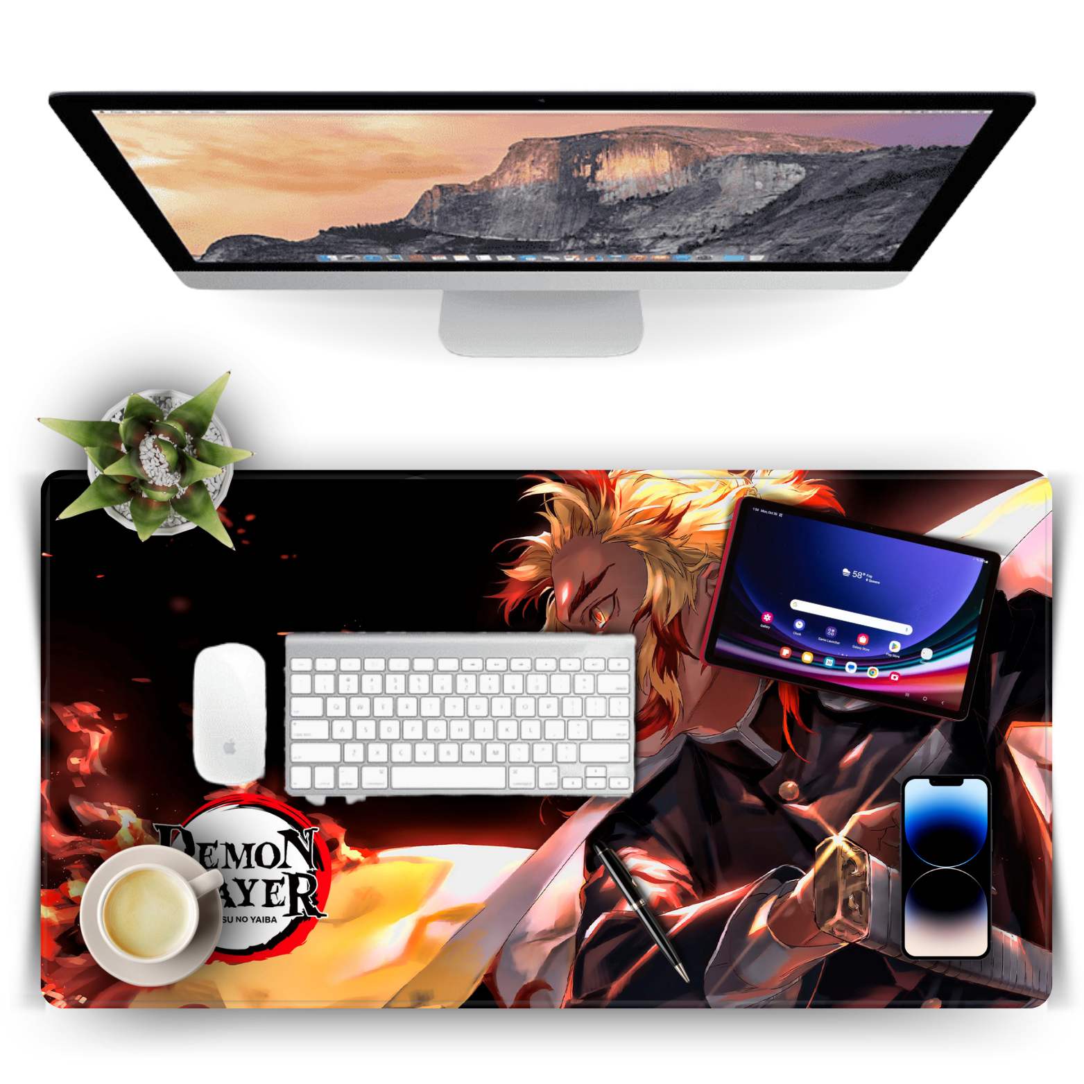 Replix Large Rengoku Anime Printed Mousepad with Smooth Mouse Control Mouse Pad for Laptop Mousepad
