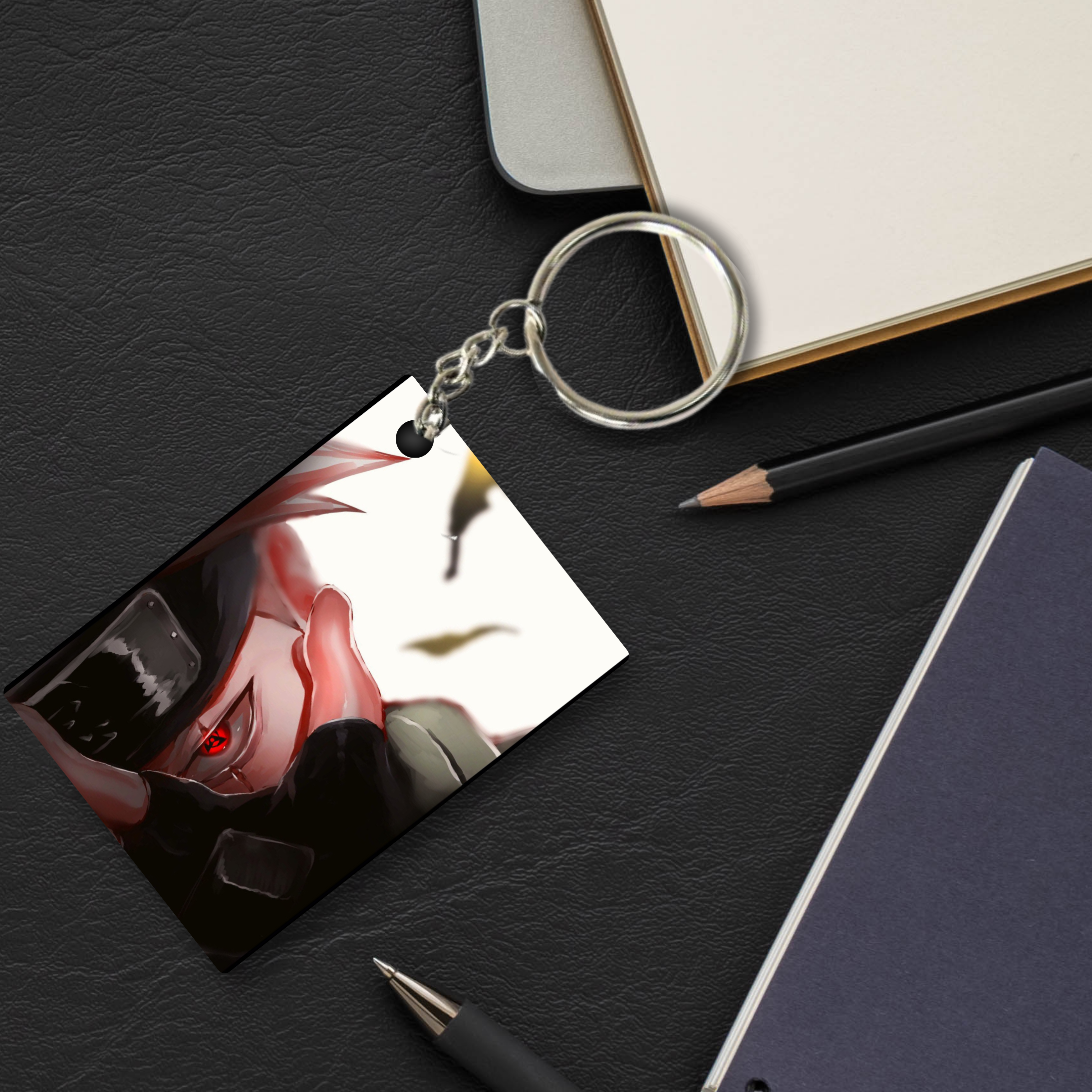 Replix Premium (Pack Of 4) Anime Printed Keychain For Bike, Scooty, Car, Acrylic Keyholder (Kakashi)