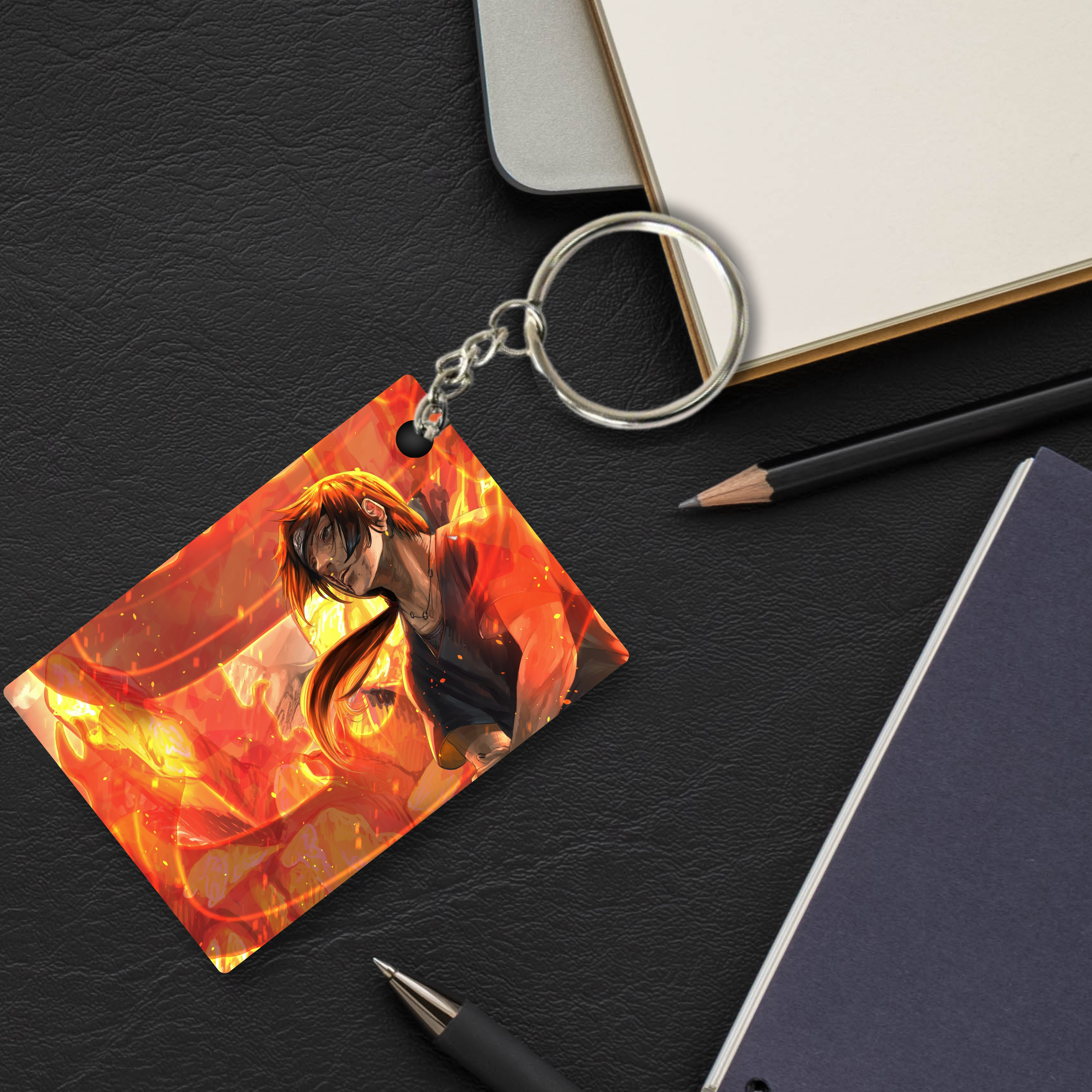 Replix Premium (Pack Of 4) Anime Printed Keychain For Bike, Scooty, Car, Acrylic Keyholder (Itachi Uchiha)