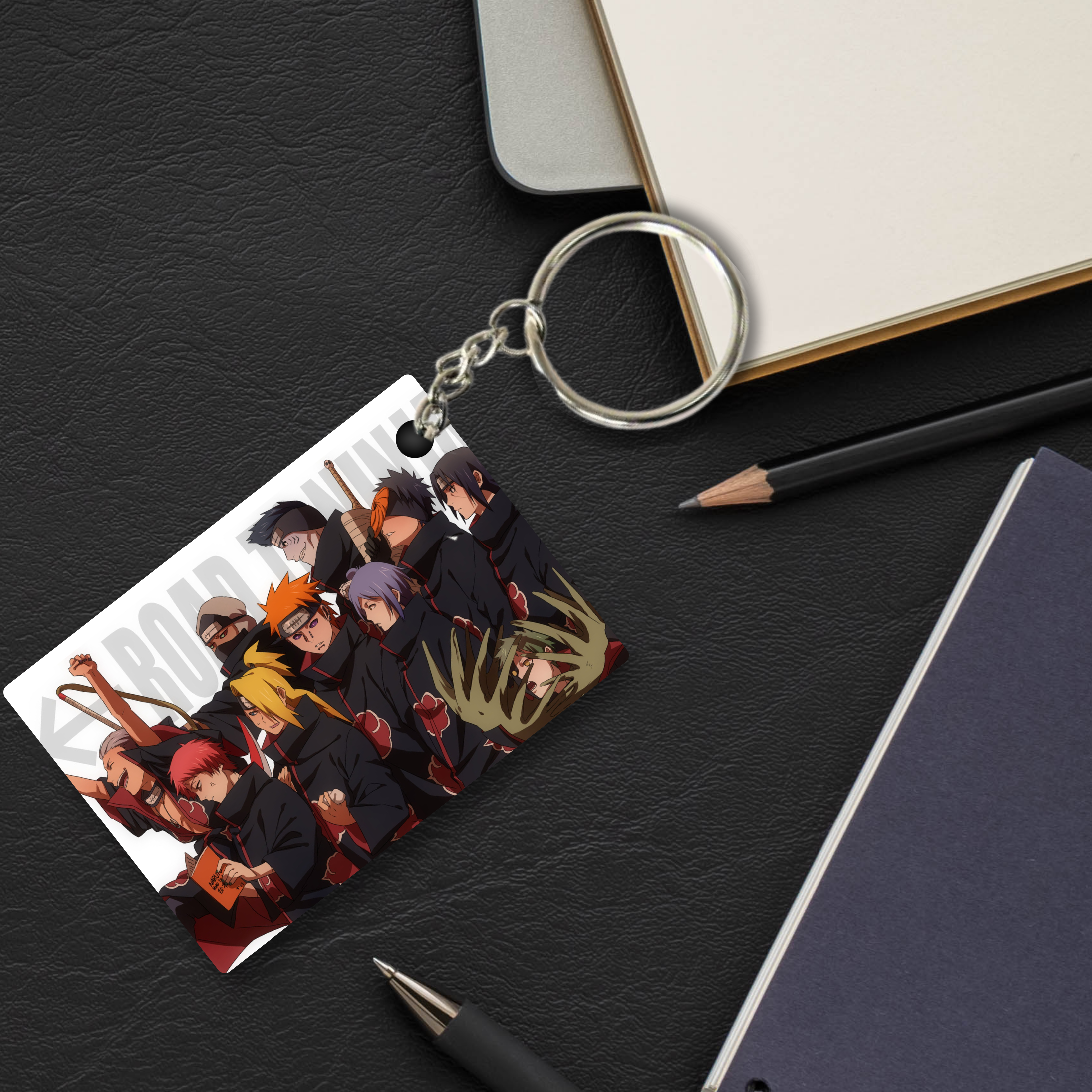 Replix Premium (Pack Of 4) Anime Printed Keychain For Bike, Scooty, Car, Acrylic Keyholder (Akatsuki 2)