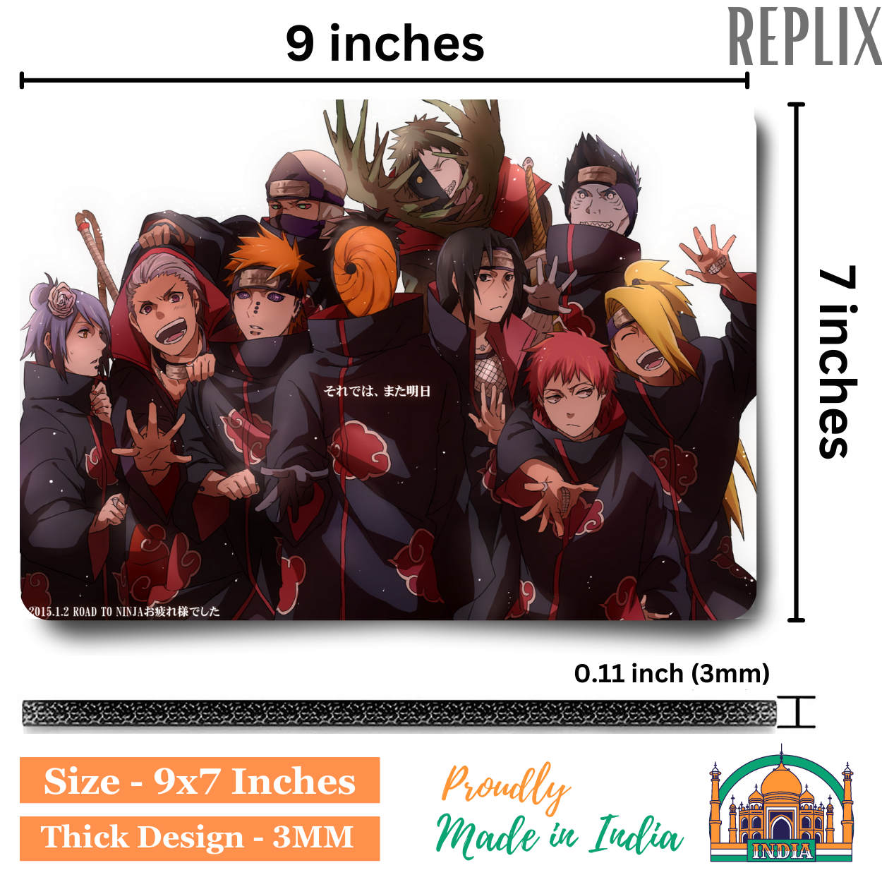 Replix Anime Mouse Pad (9 inch x 7 inch) - Akatsuki 1 Printed Mousepad