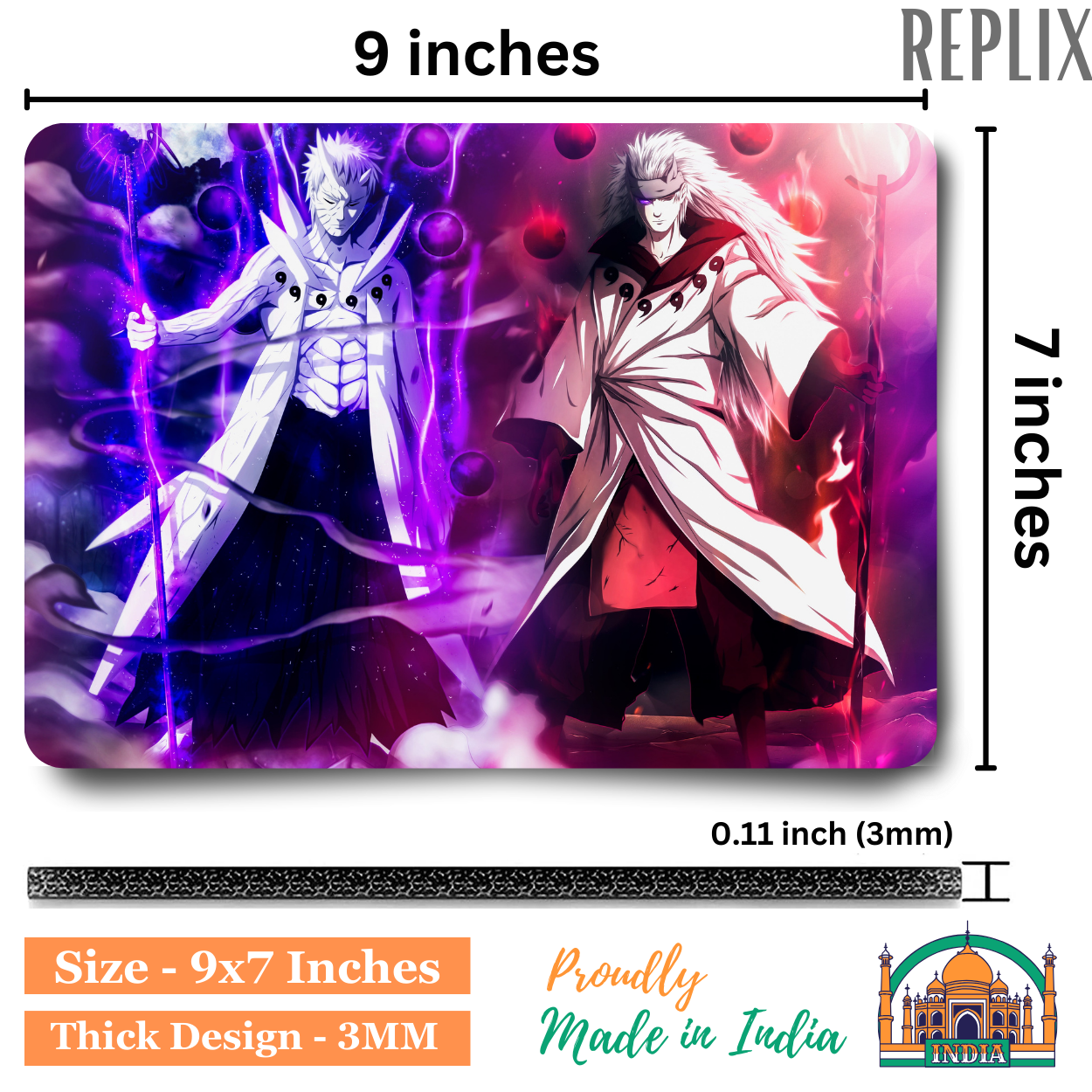 Replix Anime Mouse Pad (9 inch x 7 inch) - Madara Obito Printed Mousepad Mousepad