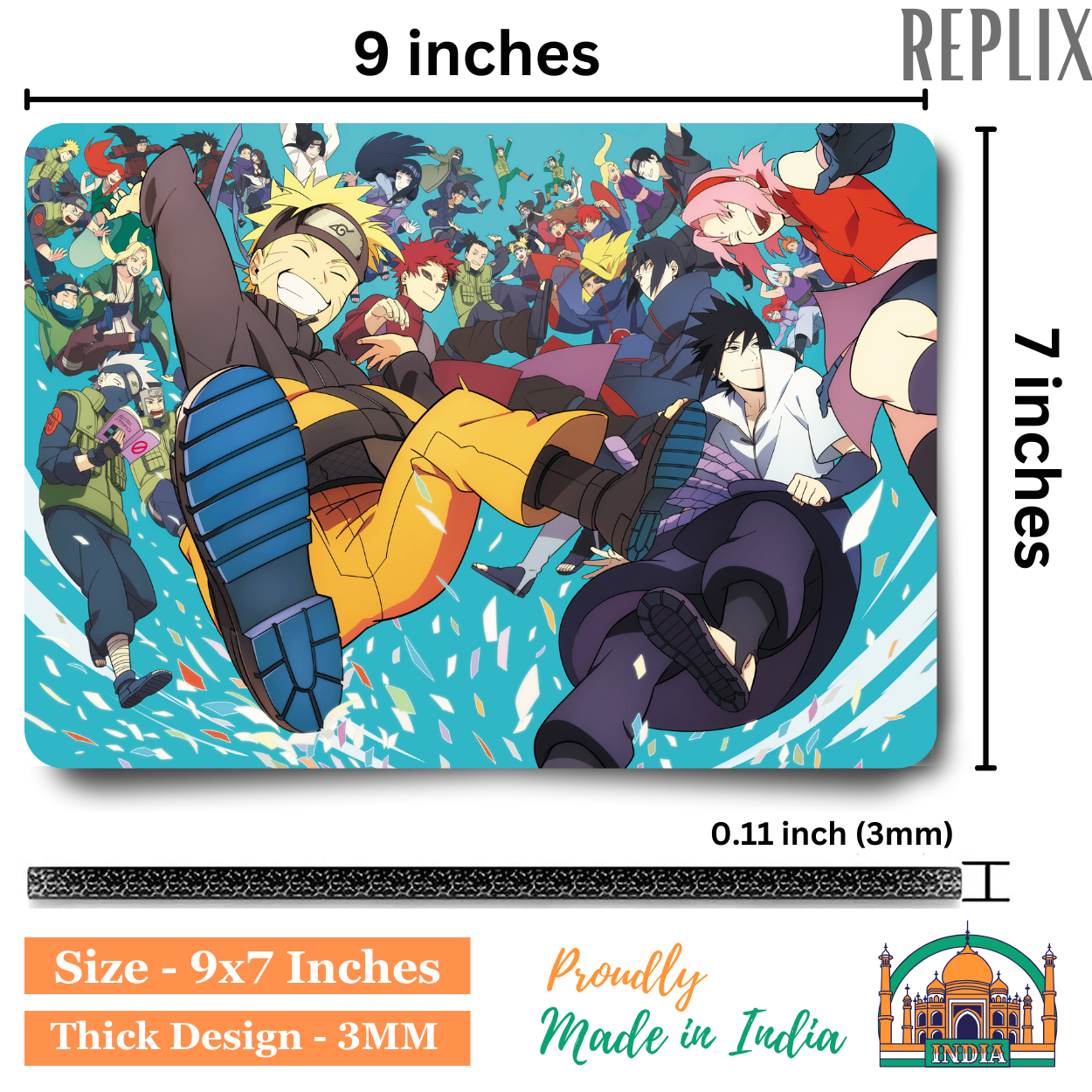 Replix Anime Mouse Pad (9 inch x 7 inch) - Naruto 3 Printed Mousepad Mousepad
