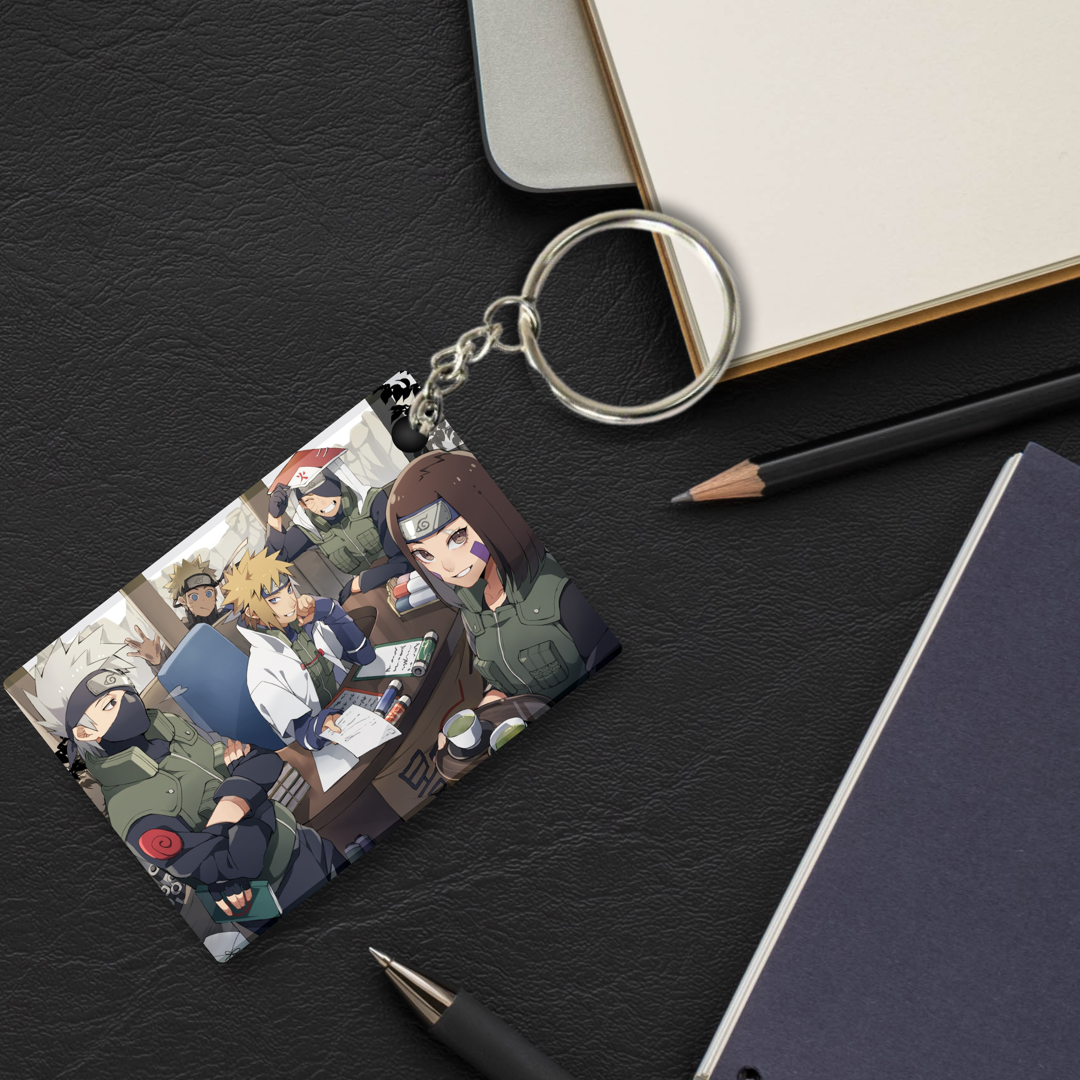 Replix Premium (Pack Of 4) Anime Printed Keychain For Bike, Scooty, Car, Acrylic Keyholder (Naruto 11)