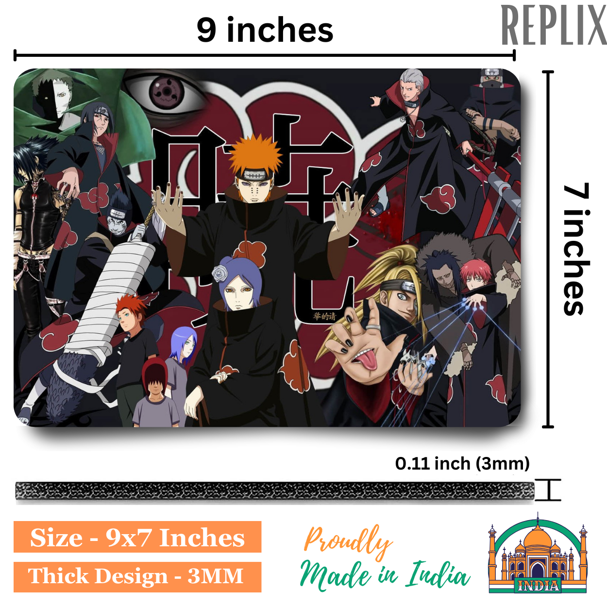 Replix Anime Mouse Pad (9 inch x 7 inch) - Akatsuki 2 Printed Mousepad Mousepad