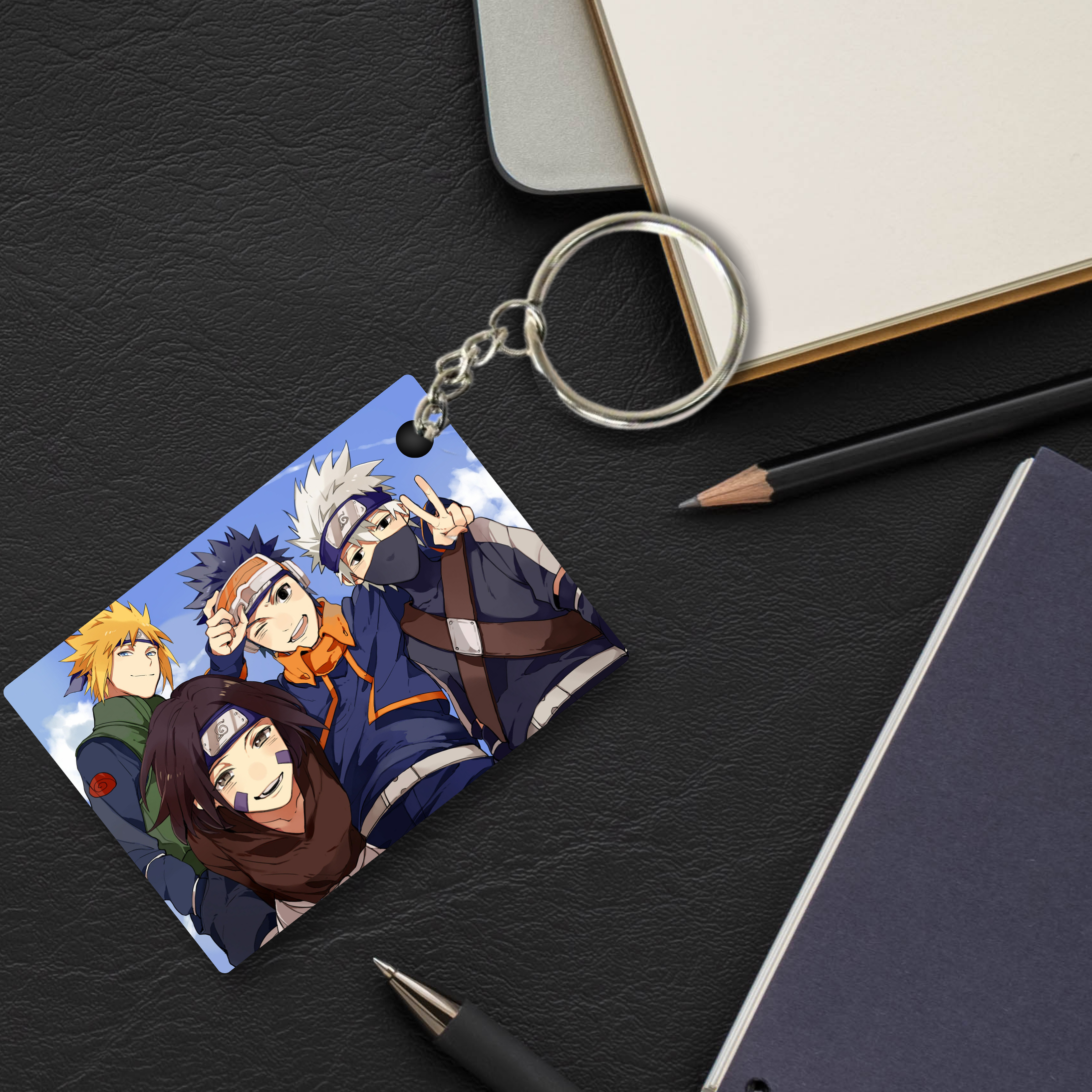 Replix Premium (Pack Of 4) Anime Printed Keychain For Bike, Scooty, Car, Acrylic Keyholder (Naruto 11)