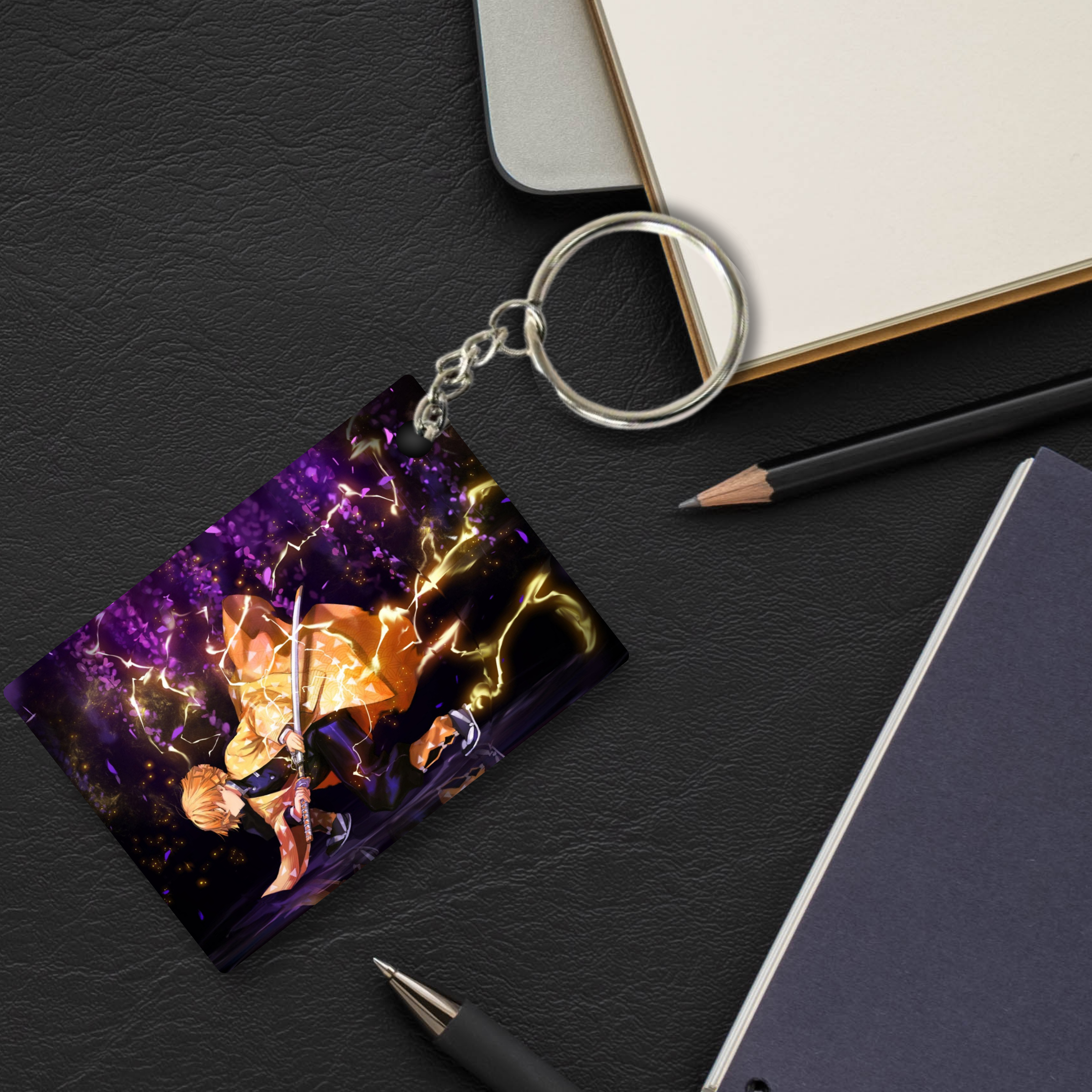 Replix Premium (Pack Of 4) Anime Printed Keychain For Bike, Scooty, Car, Acrylic Keyholder (Anime2)