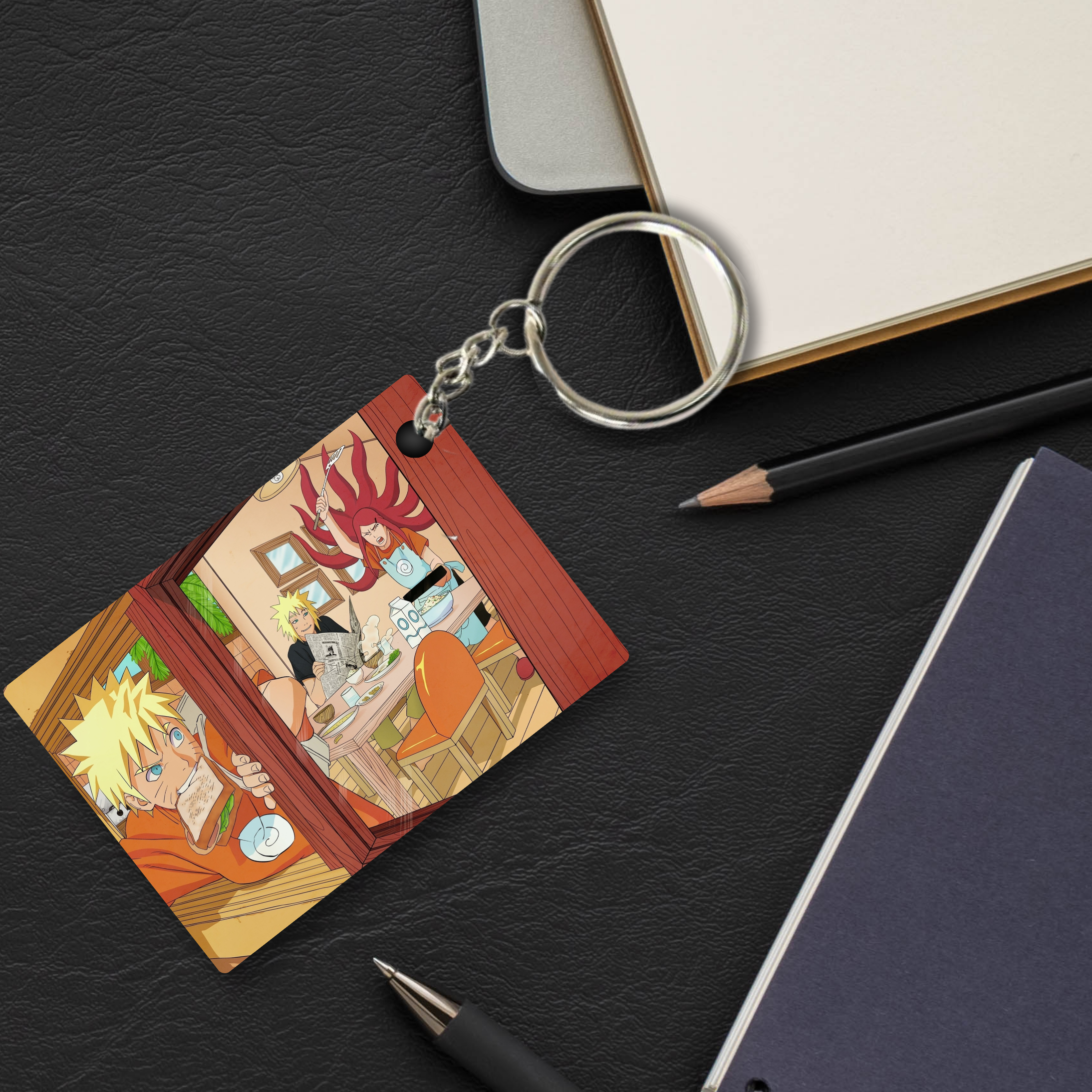 Replix Premium (Pack Of 4) Anime Printed Keychain For Bike, Scooty, Car, Acrylic Keyholder (Naruto 11)