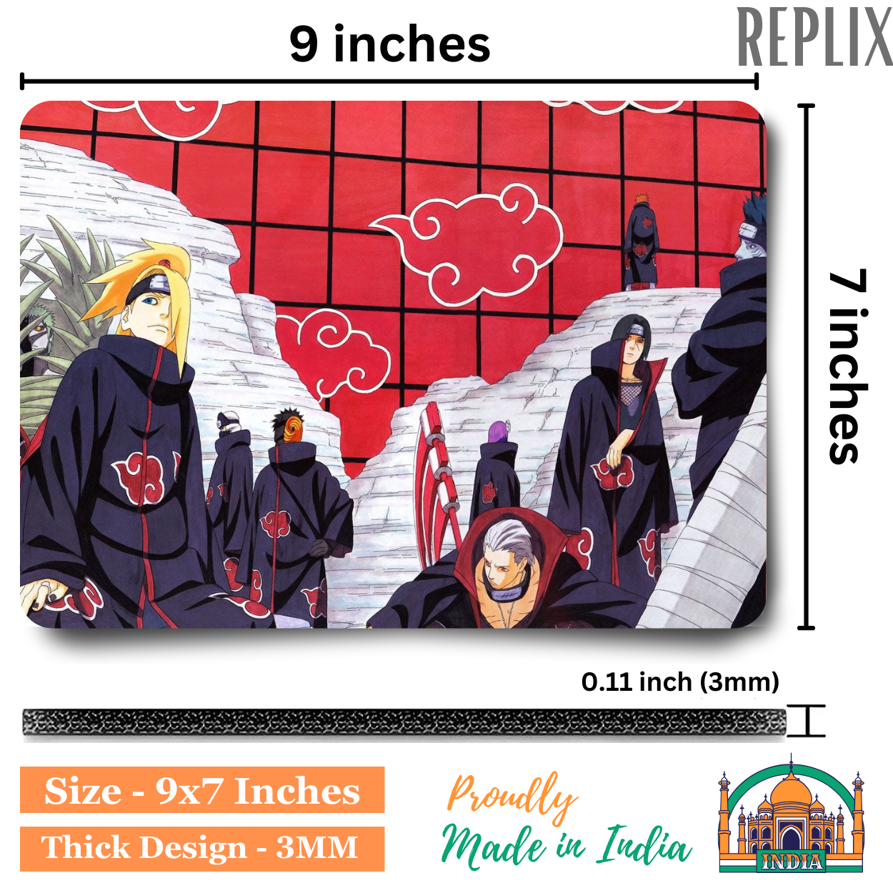 Replix Anime Mouse Pad (9 inch x 7 inch) - Akatsuki 4 Printed Mousepad Mousepad