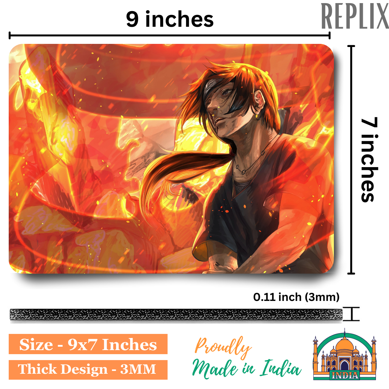 Replix Anime Mouse Pad (9 inch x 7 inch) - Itachi 6 Printed Mousepad Mousepad