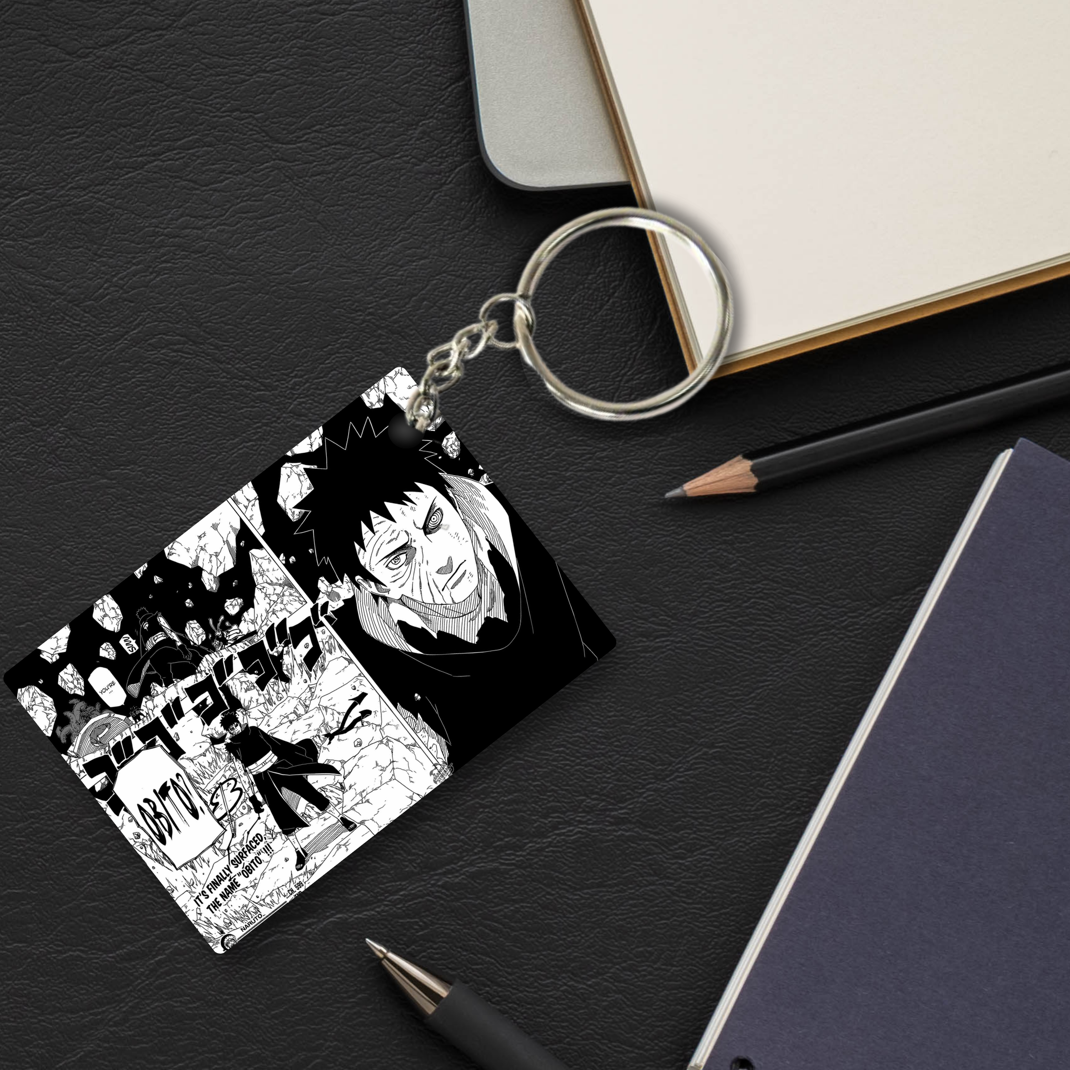 Replix Premium (Pack Of 4) Anime Printed Keychain For Bike, Scooty, Car, Acrylic Keyholder (Obito)