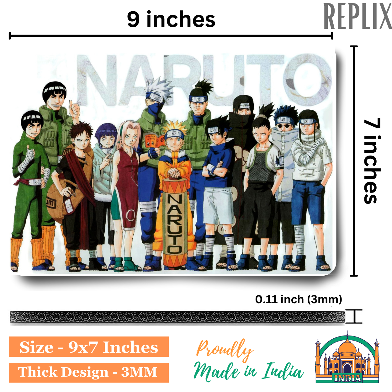 Replix Anime Mouse Pad (9 inch x 7 inch) - Naruto 4 Printed Mousepad Mousepad