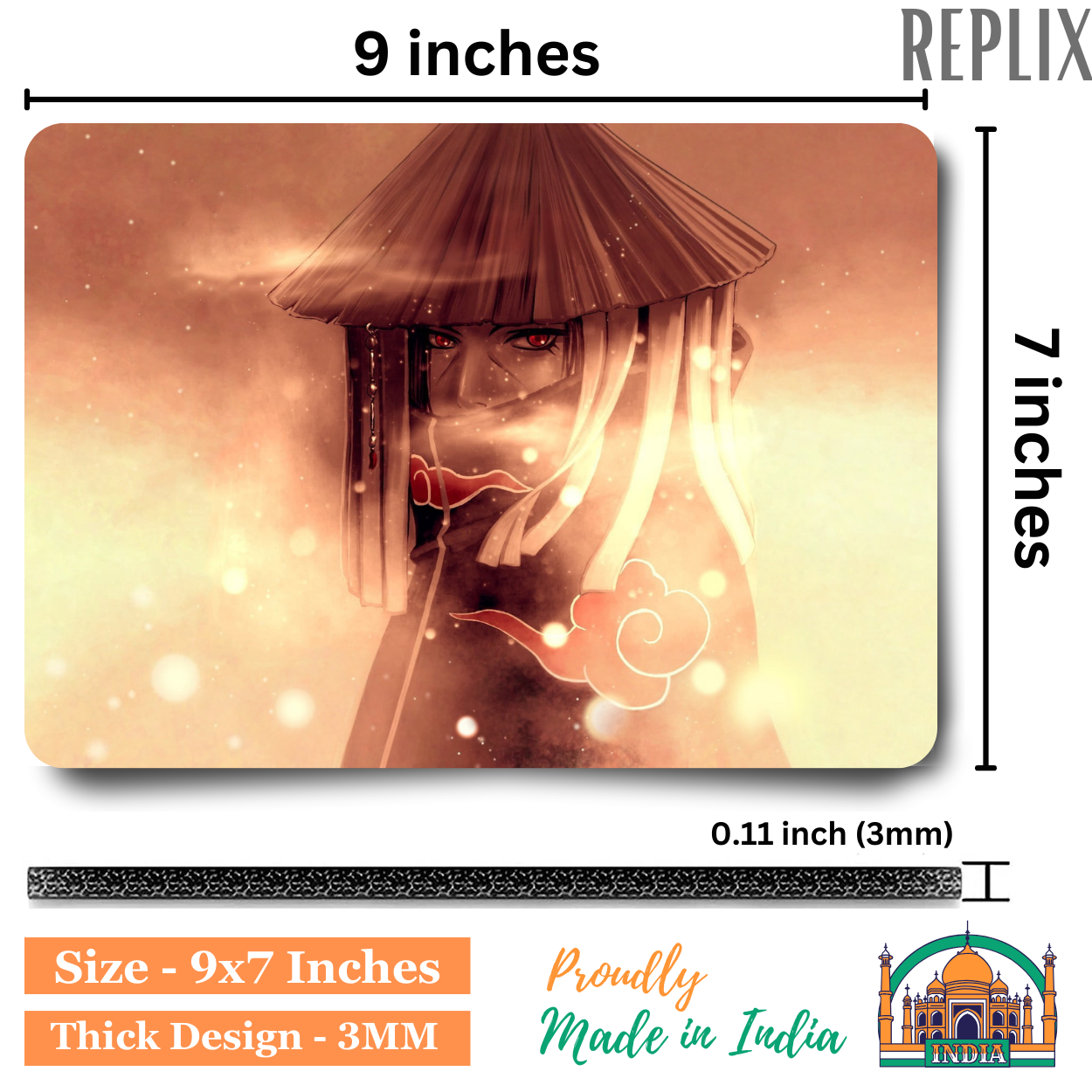 Replix Anime Mouse Pad (9 inch x 7 inch) - Itachi 7 Printed Mousepad Mousepad