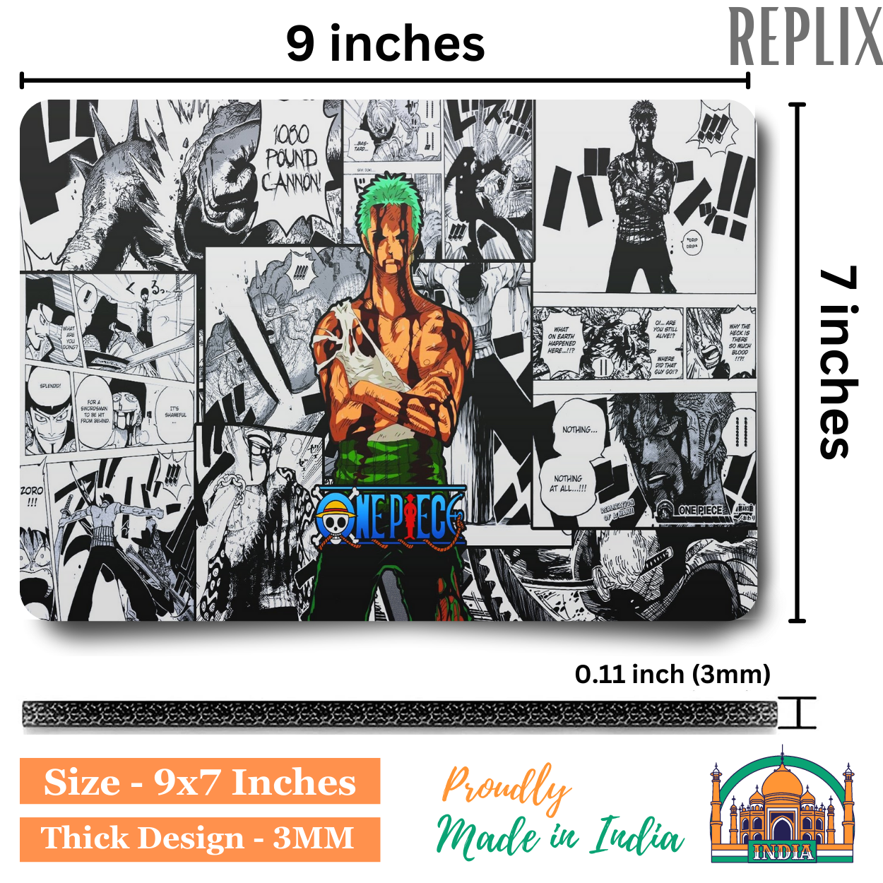 Replix Anime Mouse Pad (9 inch x 7 inch) - Zoro Printed Mousepad Mousepad
