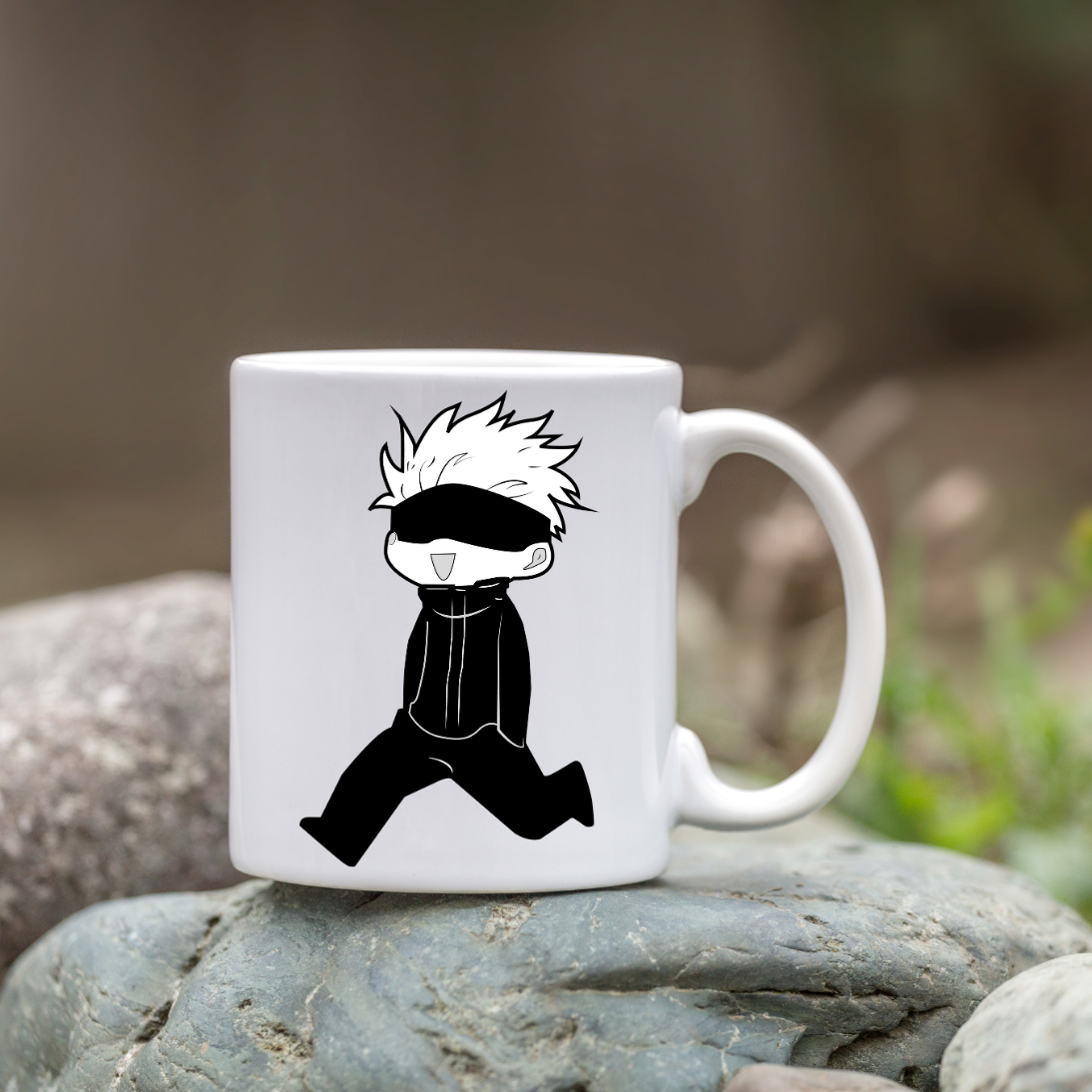 Replix Naruto Anime Printed Coffee Mug, White Ceramic Milk Mug Anime Printed, 350 ml for Gifting and Present (Gojo)