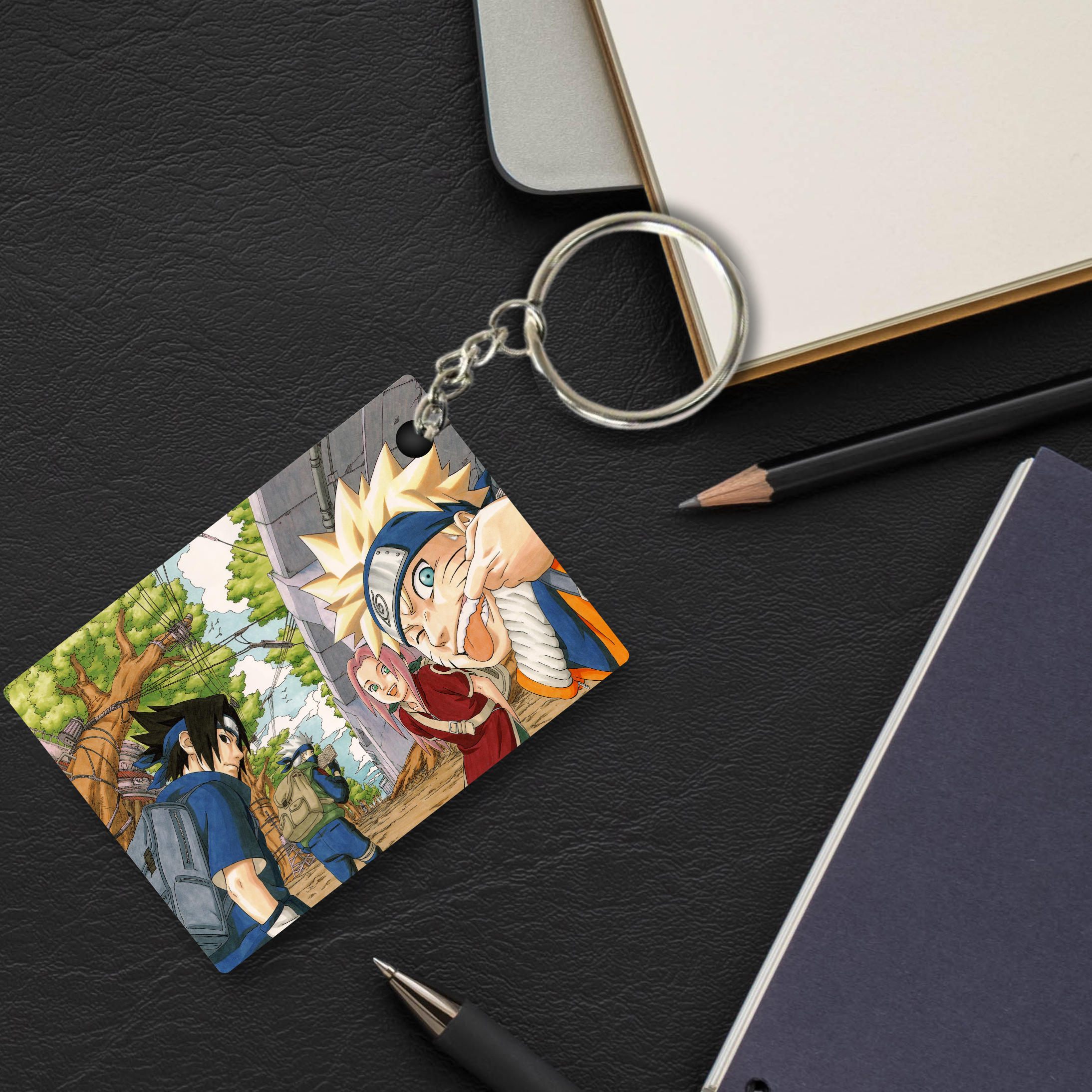 Replix Premium (Pack Of 4) Anime Printed Keychain For Bike, Scooty, Car, Acrylic Keyholder (Naruto 12)