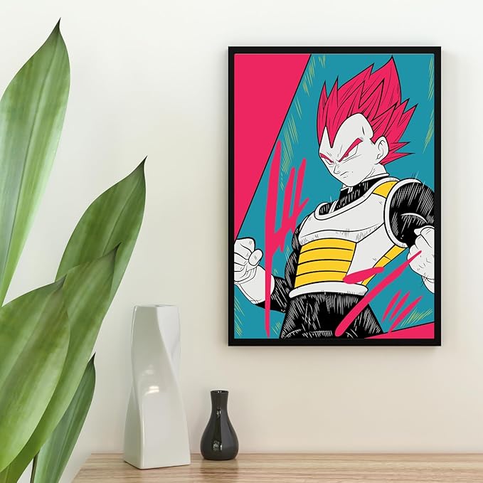 Replix Set of 2 Goku Frames Anime Wall Frame, (12x18 Inch) Framed Poster With Black Frames (Dragon Ball)