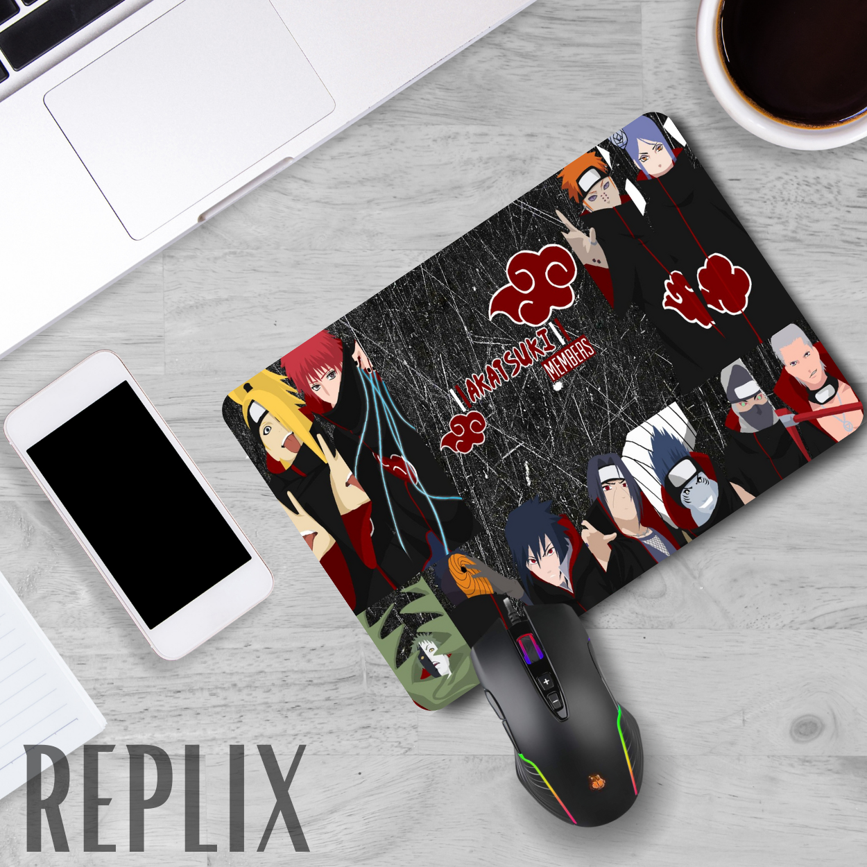 Replix Anime Mouse Pad (9 inch x 7 inch) - Akatsuki Team Printed Mousepad Mousepad