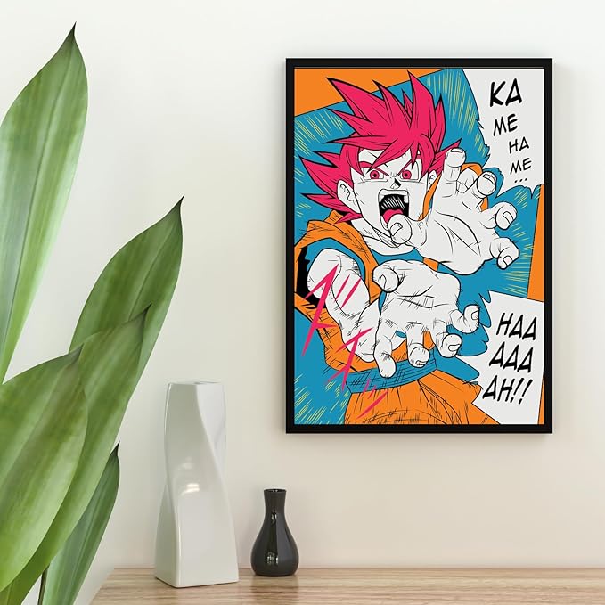 Replix Set of 2 Goku Frames Anime Wall Frame, (12x18 Inch) Framed Poster With Black Frames (Dragon Ball)