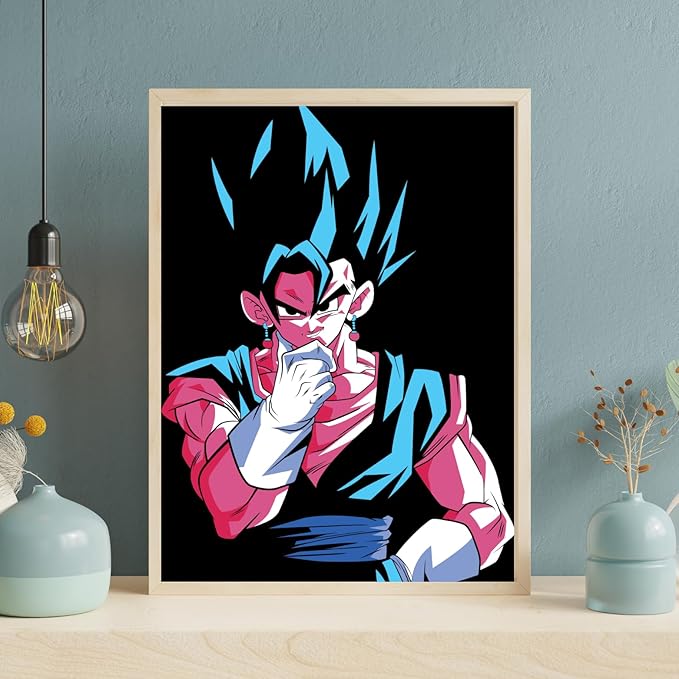 Replix Set of 2 Goku Frames Anime Wall Frame, (12x18 Inch) Framed Poster With Brown Frames (Power Of Goku)