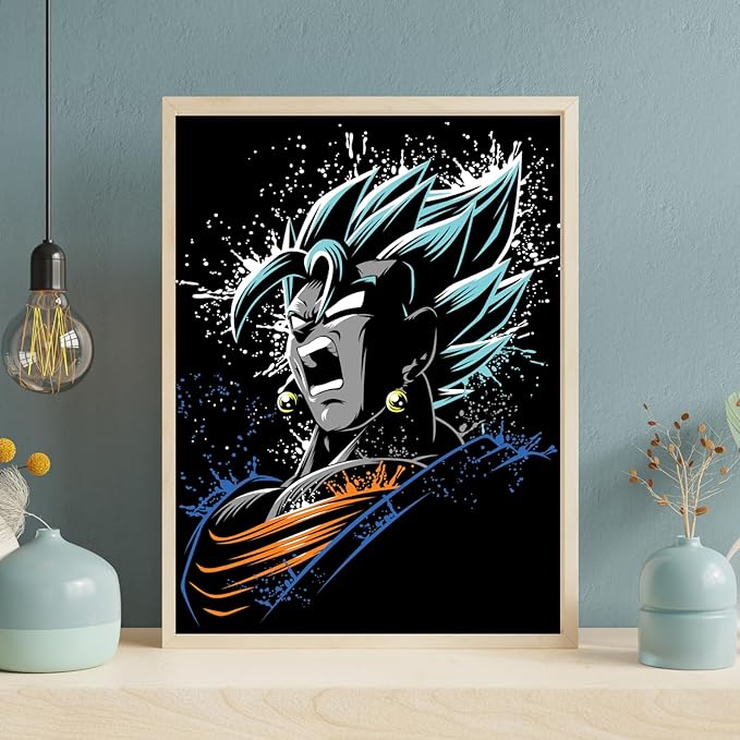 Replix Set of 2 Goku Frames Anime Wall Frame, (12x18 Inch) Framed Poster With Brown Frames (Goku Duo)