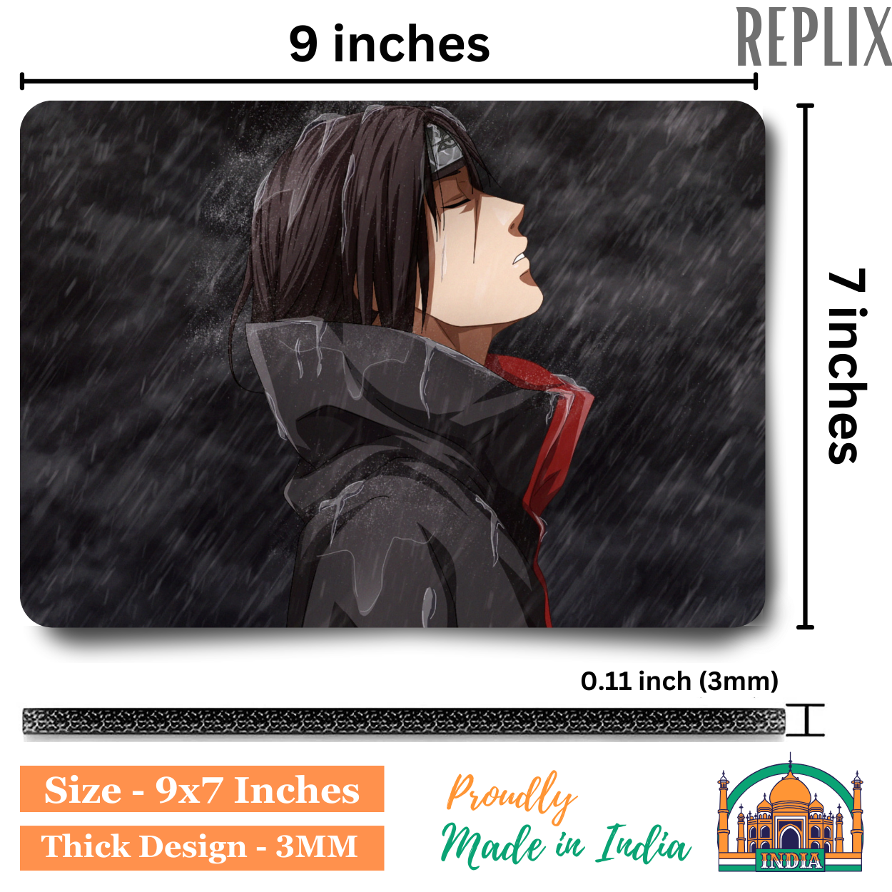 Replix Anime Mouse Pad (9 inch x 7 inch) - Itachi 7 Printed Mousepad Mousepad