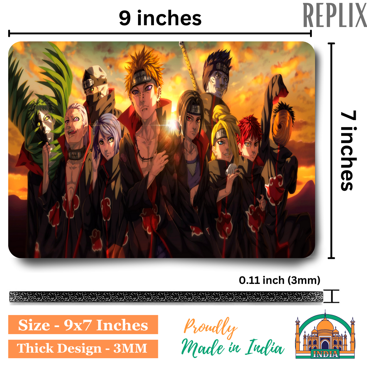 Replix Anime Mouse Pad (9 inch x 7 inch) - Akatsuki 6 Printed Mousepad Mousepad