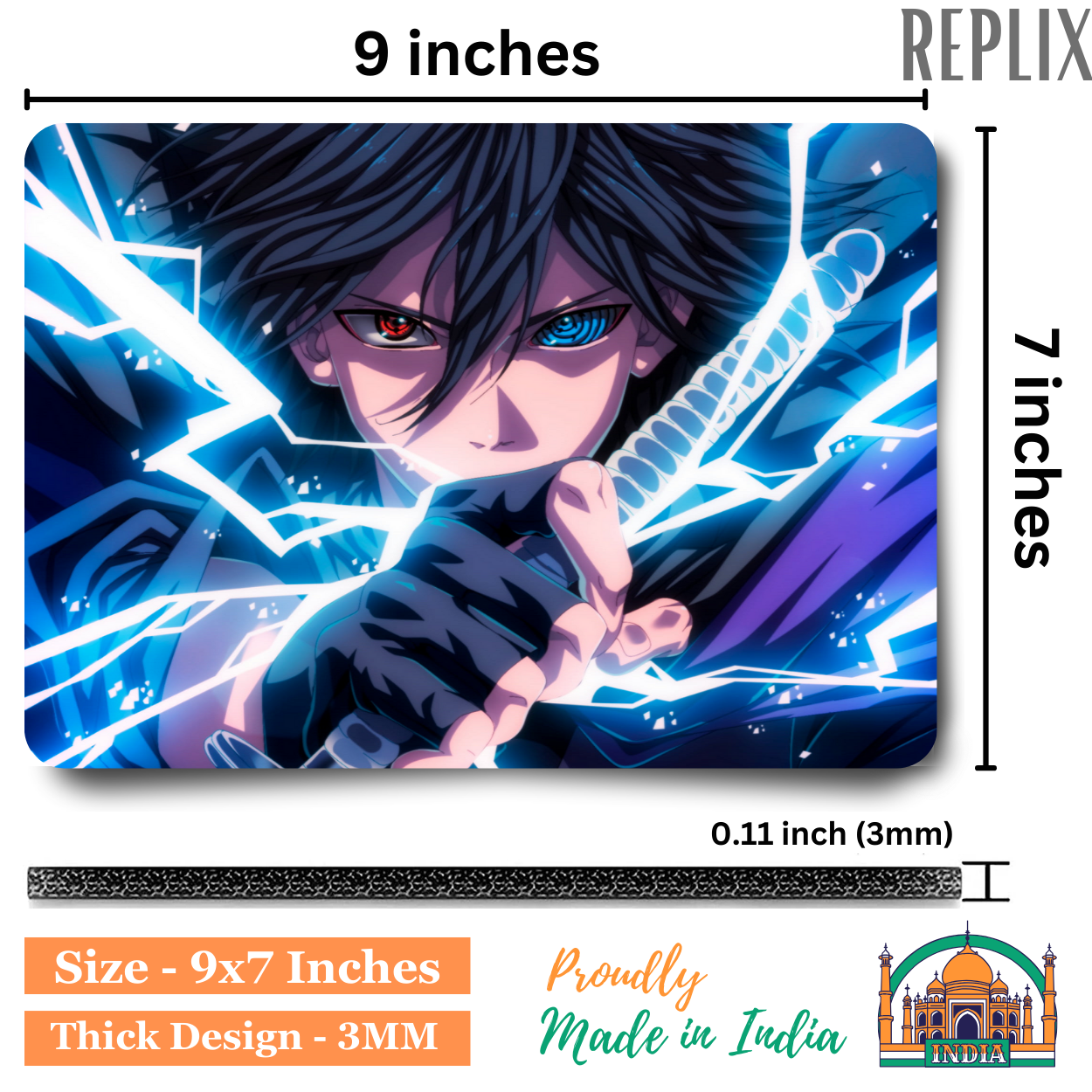 Replix Anime Mouse Pad (9 inch x 7 inch) - Sasuke 3 Printed Mousepad Mousepad