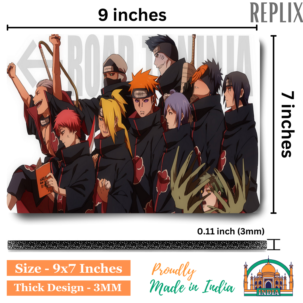 Replix Anime Mouse Pad (9 inch x 7 inch) - Akatsuki 5 Printed Mousepad Mousepad