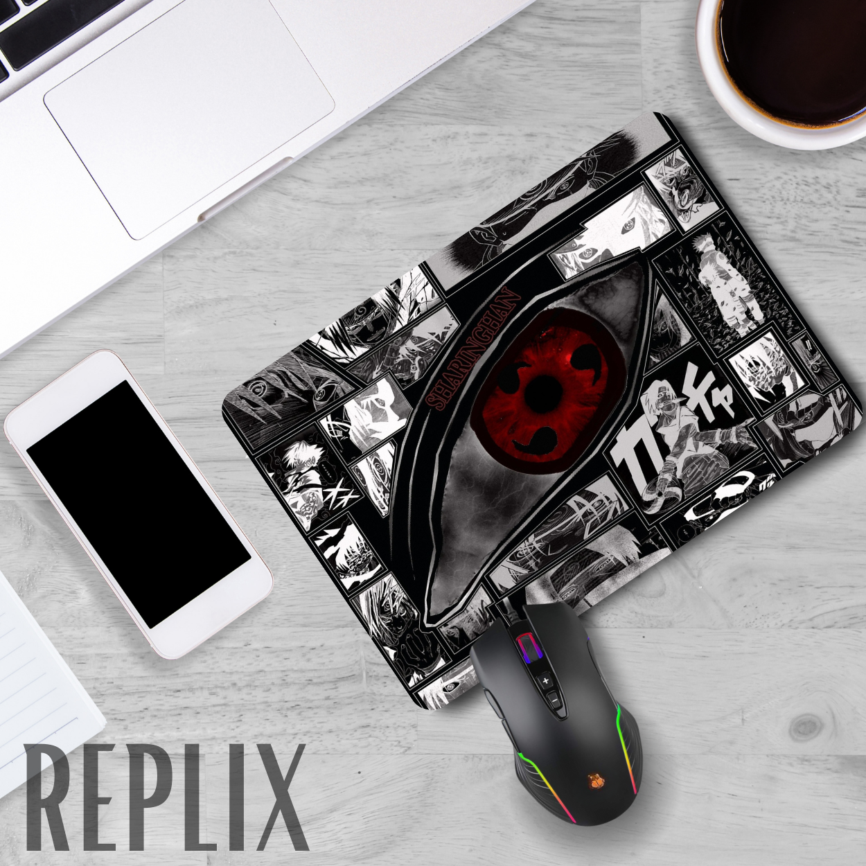Replix Anime Mouse Pad (9 inch x 7 inch) - Sharingan Printed Mousepad Mousepad