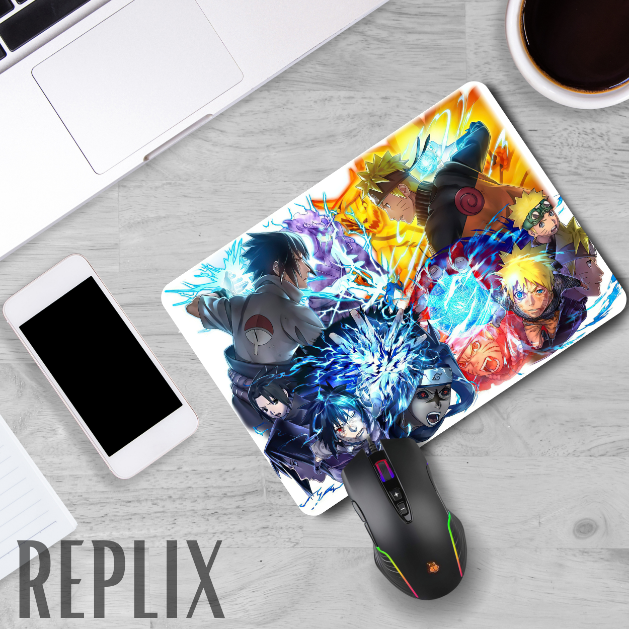 Replix Anime Mouse Pad (9 inch x 7 inch) - Naruto Sasuke Printed Mousepad Mousepad