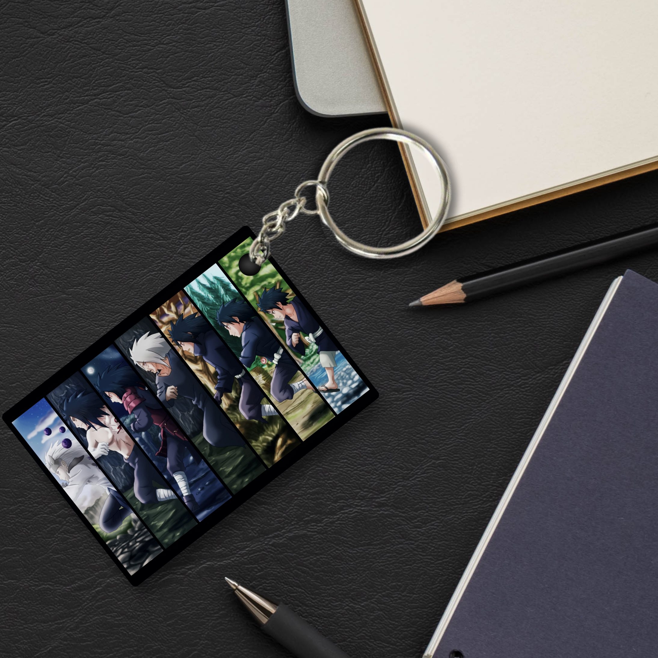 Replix Premium (Pack Of 4) Anime Printed Keychain For Bike, Scooty, Car, Acrylic Keyholder (Obito And Madara)