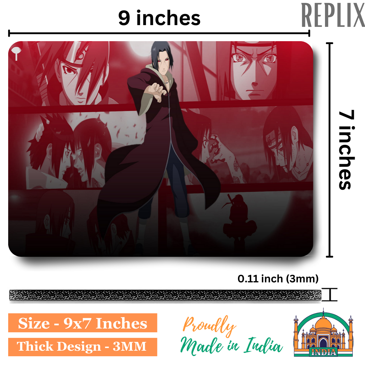 Replix Anime Mouse Pad (9 inch x 7 inch) - Itachi 11 Printed Mousepad Mousepad