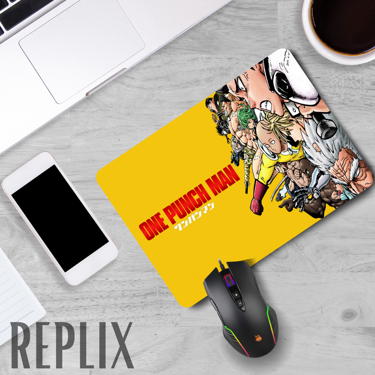 Replix Anime Mouse Pad (9 inch x 7 inch) - One Punch Man Printed Mousepad