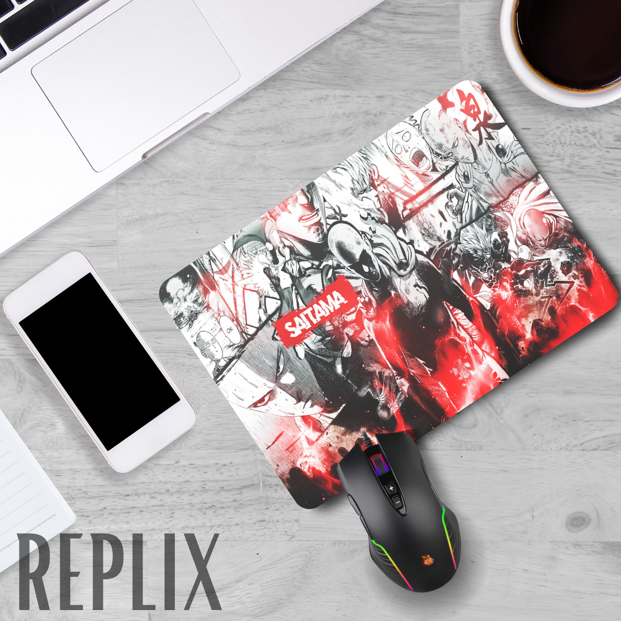 Replix Anime Mouse Pad (9 inch x 7 inch) - Sitama Printed Mousepad